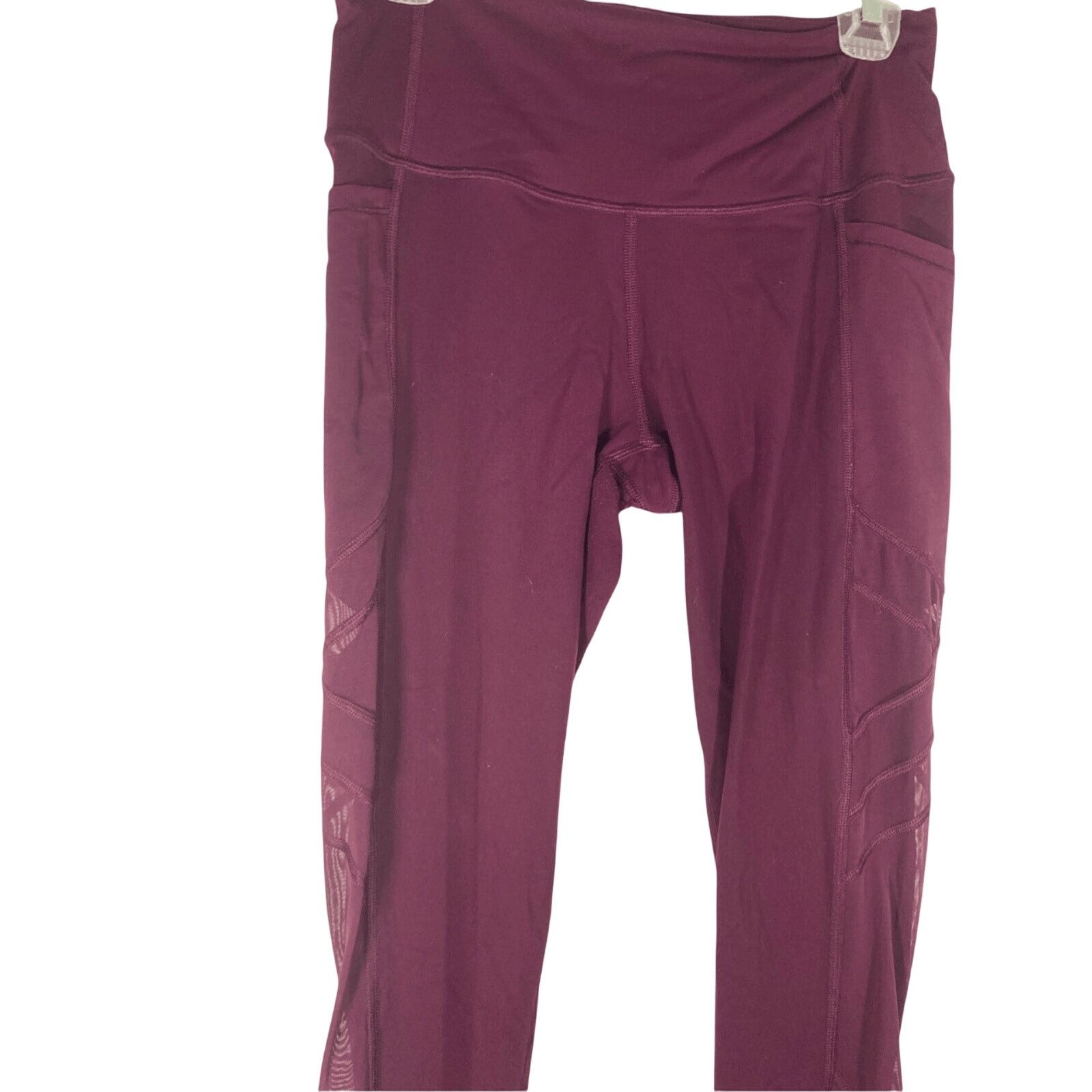 Victoria's Secret Victoria's Secret M Burgundy Mesh 7/8 Pilates Leggings Size 27" / US 4 / IT 40 - 2 Thumbnail