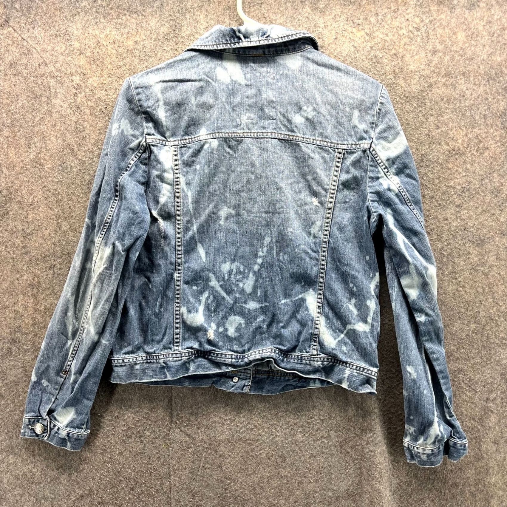 J.Crew VINTAGE J.CREW Denim Jacket Women Medium Blue Distressed Casual Jean Indigo Jacket Women M Blue Denim Vintage Jacket Mens Womens Size 32" / US 10 / IT 46 - 2 Thumbnail