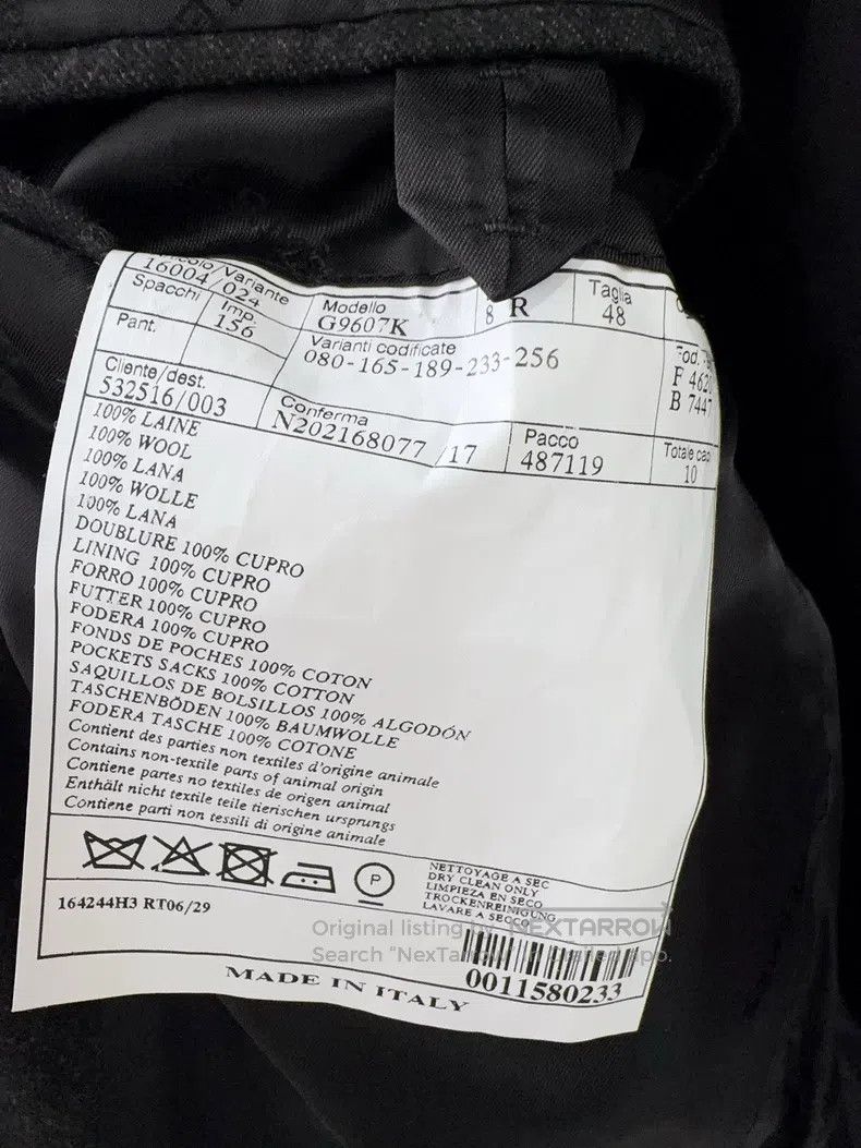 Hermes Hermes Black Woolen Men's Suit Jacket Size 48R - 8 Thumbnail