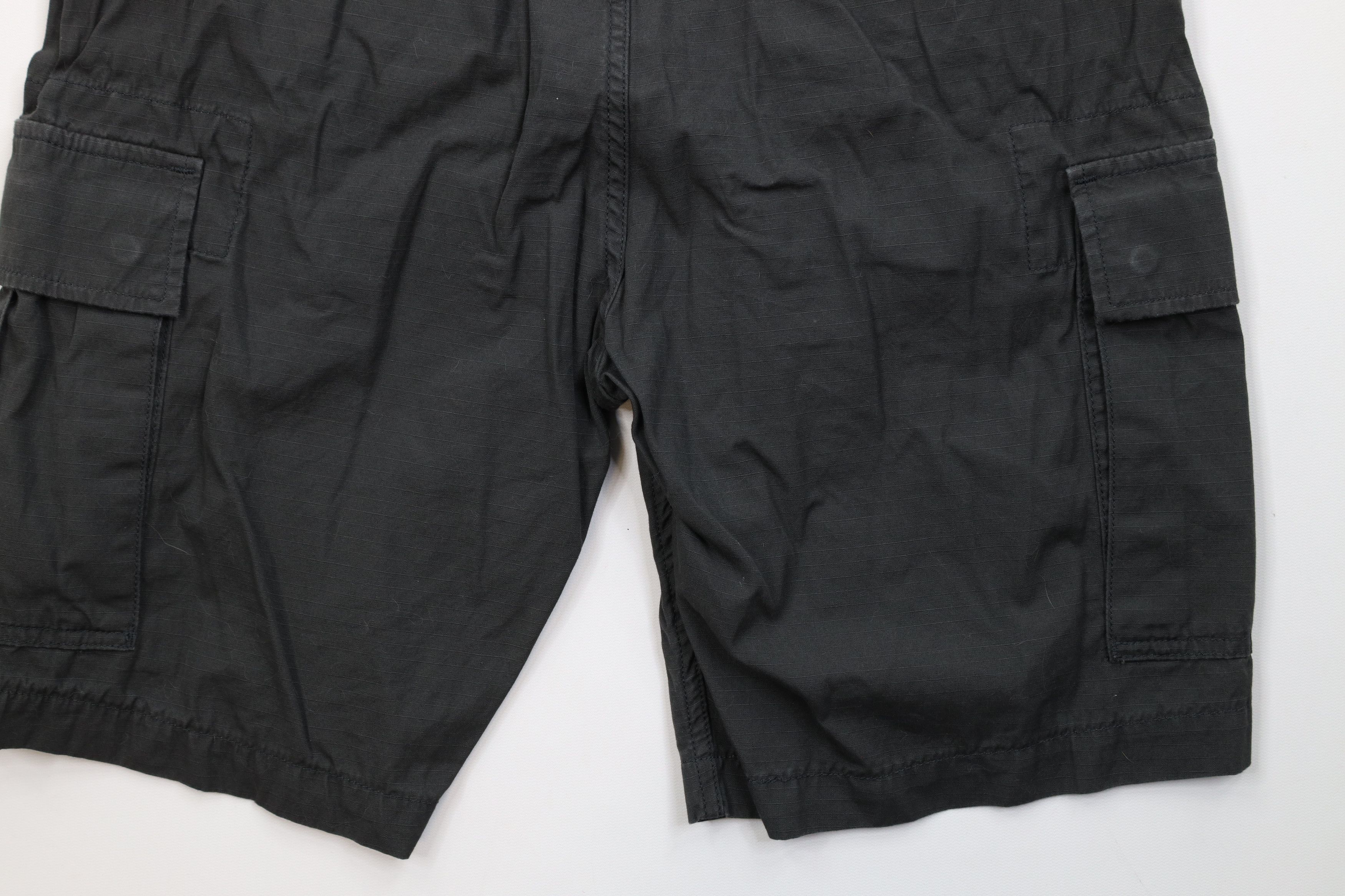 Levi's Vintage Y2K Levis Fit Ripstop Cargo Shorts Dark Gray Cotton Size US 31 - 11 Thumbnail
