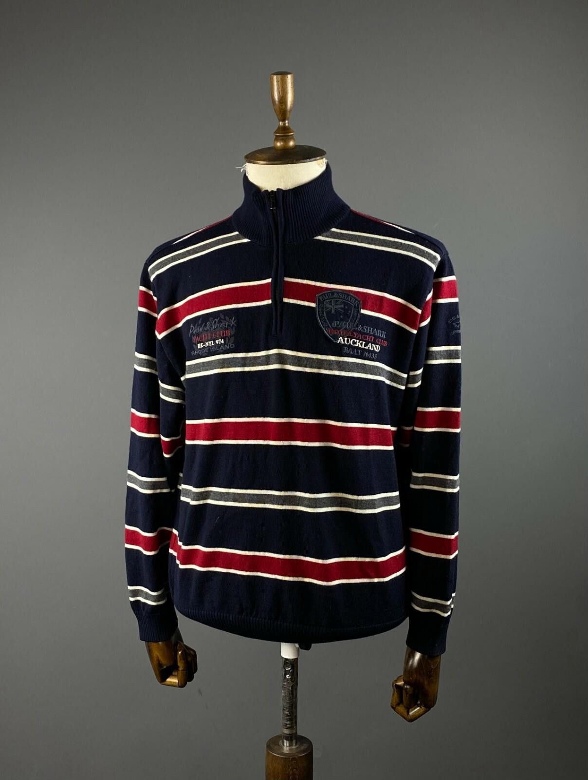 Paul & Shark Paul & Shark Yachting Cool Touch Blue Stripe Jumper Size L Size US L / EU 52-54 / 3 - 1 Thumbnail