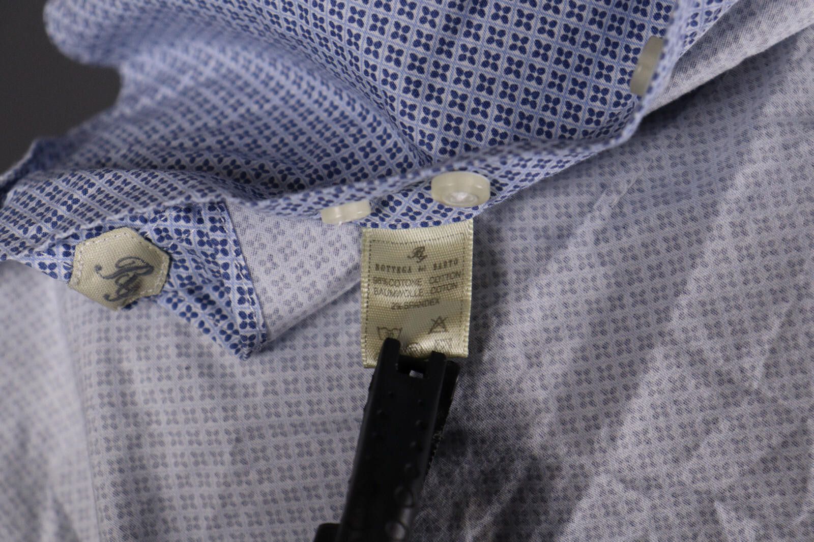 Designer Bottega del Sarto Slim Fit Blue Button Down Shirt Size 39 Size US M / EU 48-50 / 2 - 10 Thumbnail