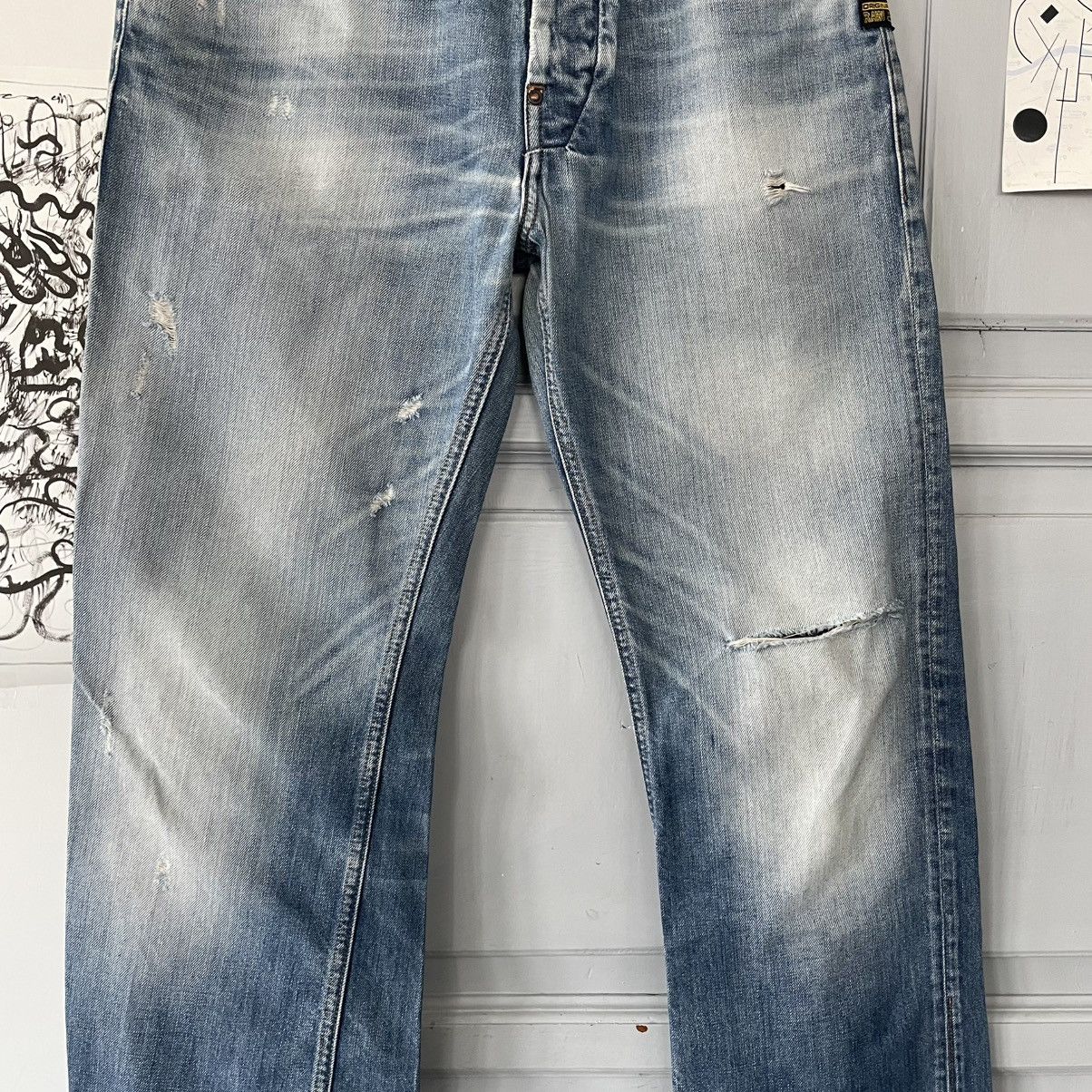 G-Star × Vintage Vintage 00’s G-star RAW Distressed Denim Pants Y2K Size US 32 / EU 48 - 4 Thumbnail