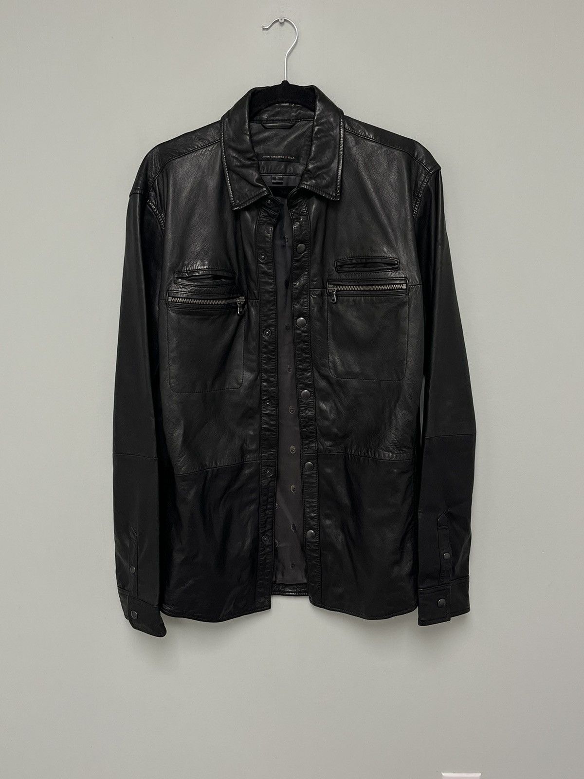 John Varvatos Leather Zipper Pocket Jacket. Medium Size US M / EU 48-50 / 2 - 4 Thumbnail