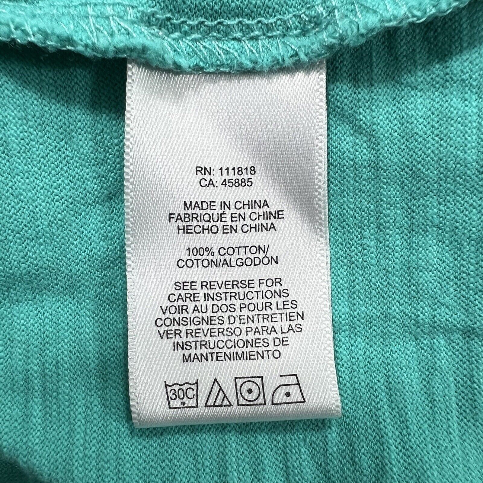 Michael Kors Michael Kors Men's Large Teal Green Canvas T Shirt Size US L / EU 52-54 / 3 - 8 Thumbnail
