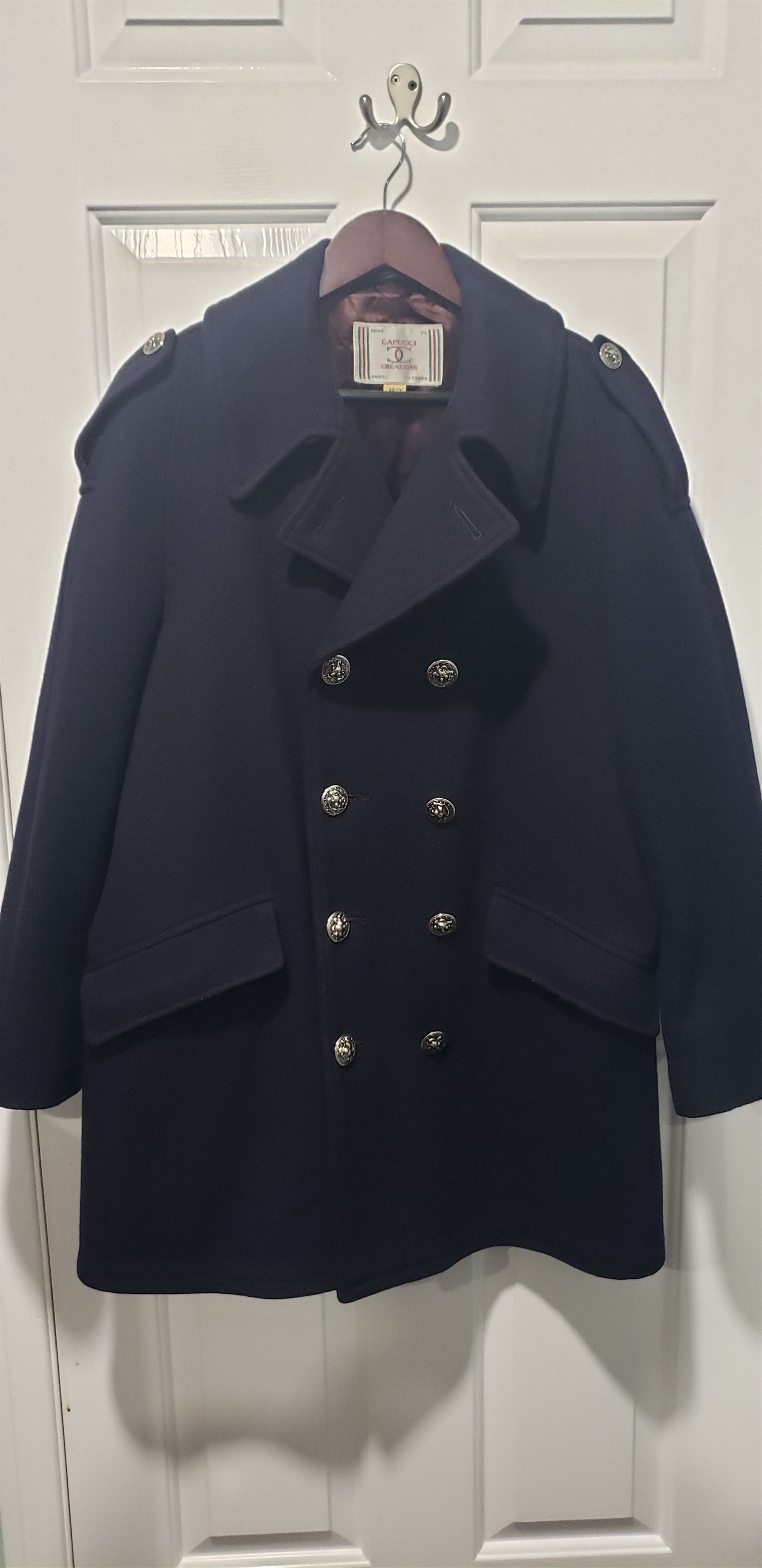 Other Vintage Capucci Creations Navy Wool Peacoat - Union Made USA Size US L / EU 52-54 / 3 - 1 Thumbnail