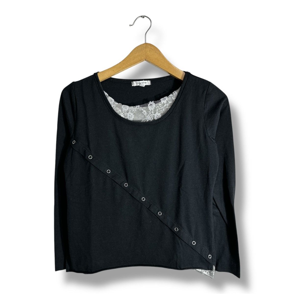 COQUETTE STUDDED BUTTON DOUBLE LAYER ISSEY YOHJI STYLE