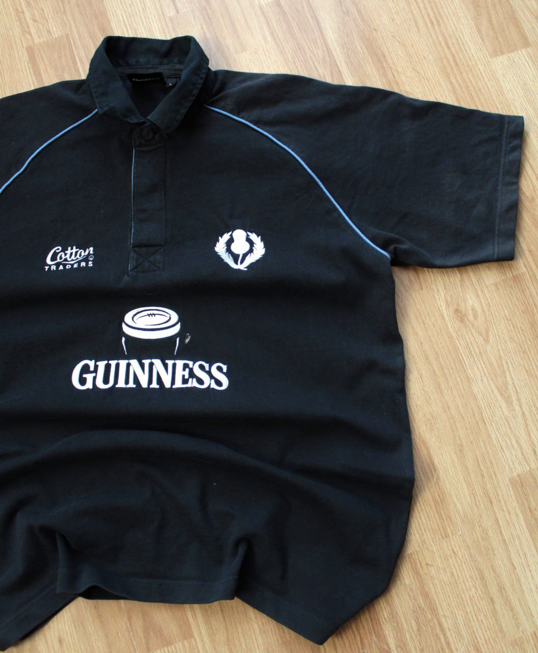 Pringle Of Scotland 🔥 Scotland Guinness Cotton Traders Rugby Polo Shirt Vintage Size US L / EU 52-54 / 3 - 2 Thumbnail
