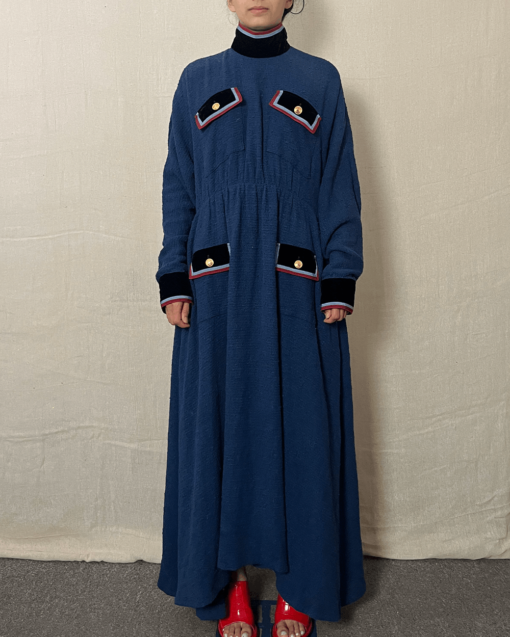 gucci blue velvet dress The Gina Gender Reveal Dress  Bump City