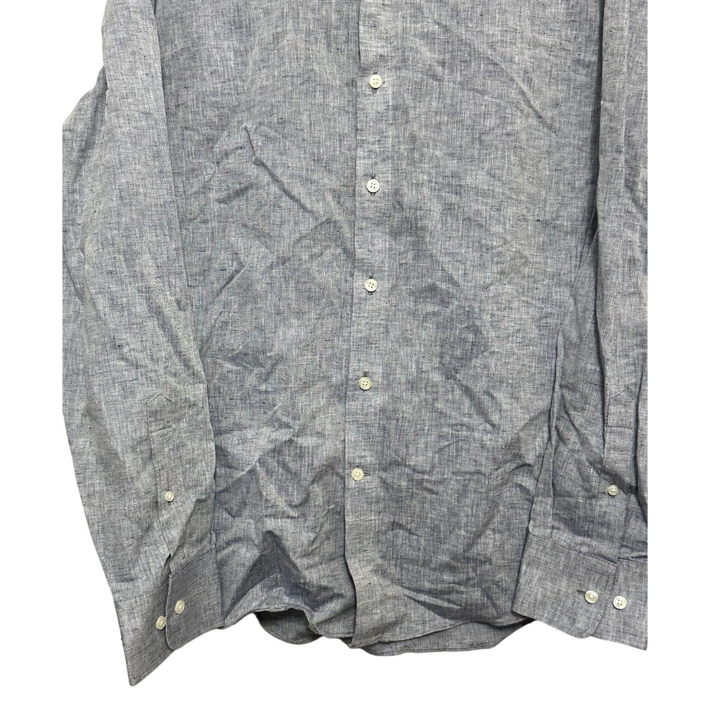 Other Stantt Button Down Shirt Linen Buttoned Cuffs Blue M XL NWOT Size US XL / EU 56 / 4 - 3 Thumbnail