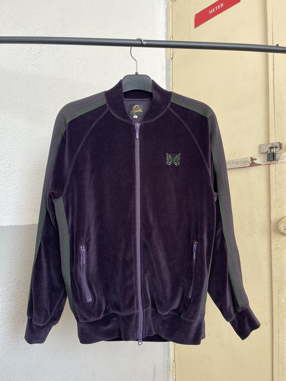 Needles Needles Velour Purple/Green Track Jacket Size US XS / EU 42 / 0 - 1 Thumbnail
