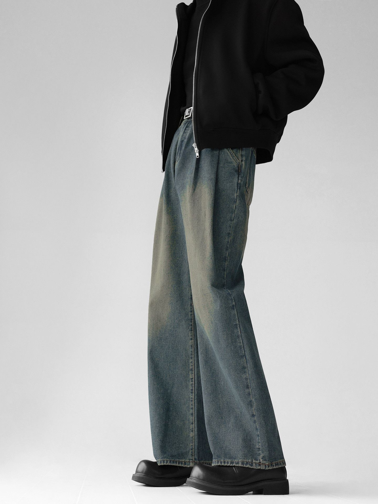 Japanese Brand Japanese retro men's wide-leg washed straight loose jeans Size US 32 / EU 48 - 5 Thumbnail