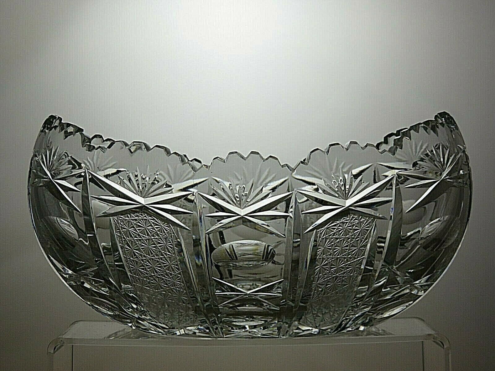 Other American Brillant Period Crystal Cut Boat Shape Bowl 5" Size ONE SIZE - 6 Thumbnail