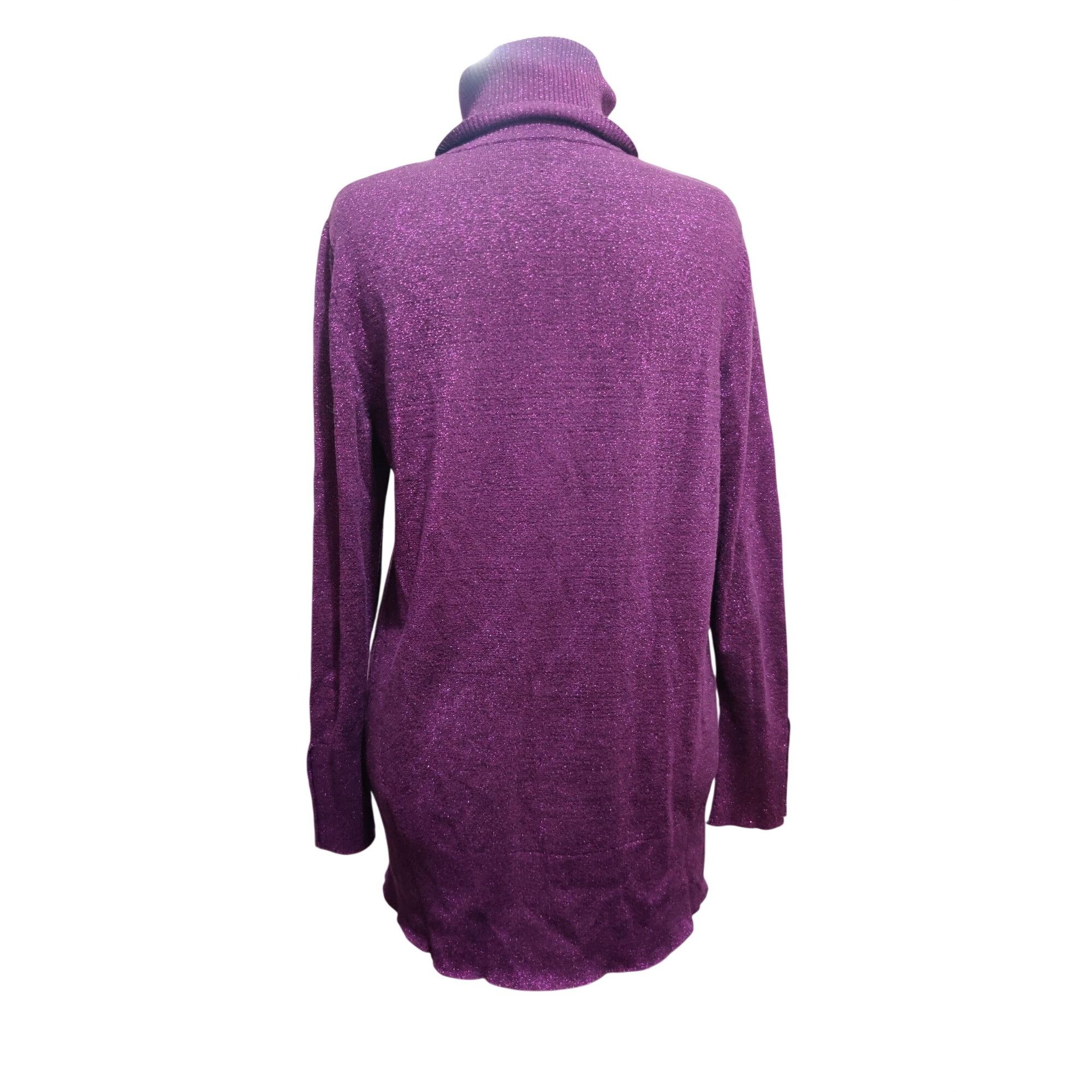 Other Plus Size 2X Womens Purple Sweater Metallic Shimmer Turtlene Size XXL / US 16-18 / IT 52-54 - 2 Thumbnail