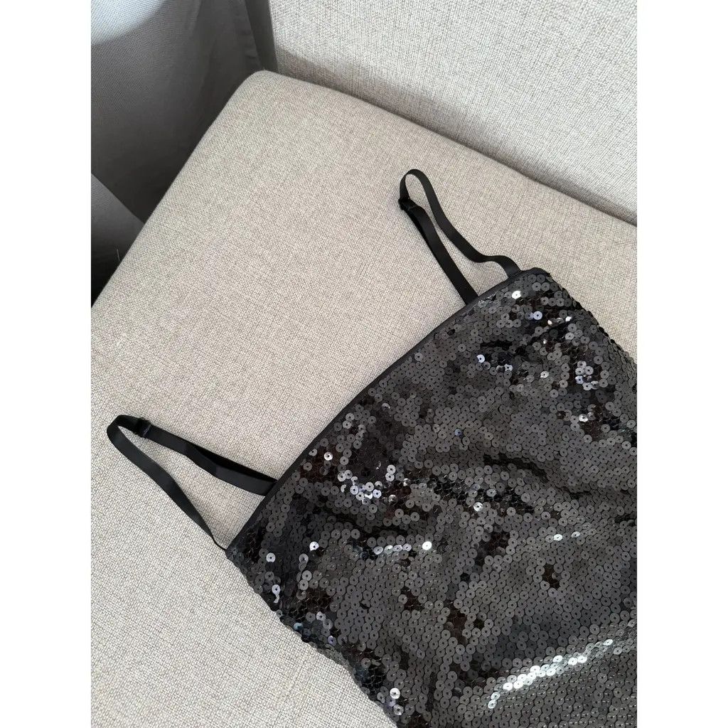 Dolce & Gabbana D&G Black Sequin Bra Strap Satin Trim Bodycon Dress IT40 Size S / US 4 / IT 40 - 5 Thumbnail