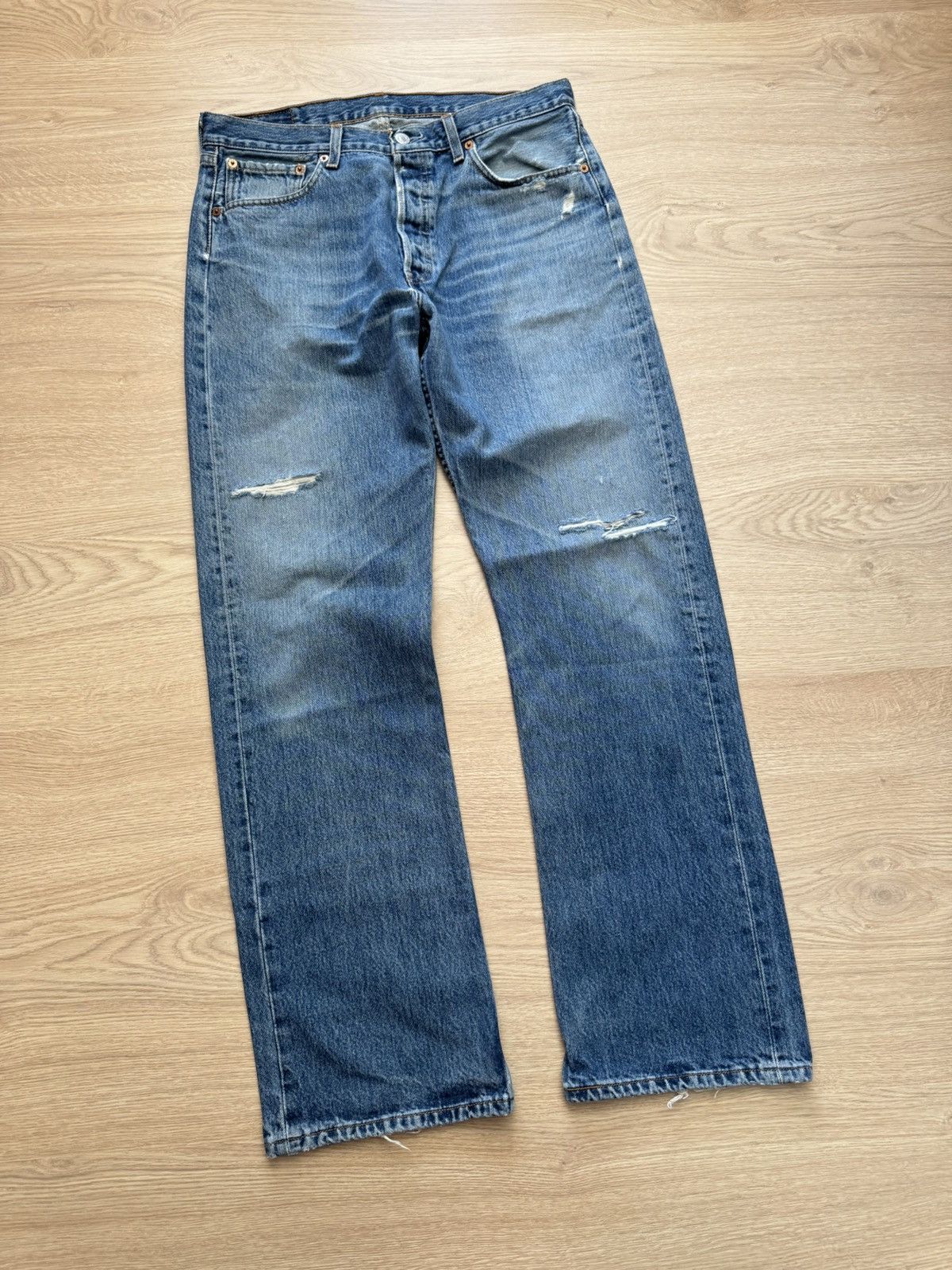 Levi's Levi’s Distressed Made In USA Blue Denim Jeans Size US 31 - 1 Thumbnail