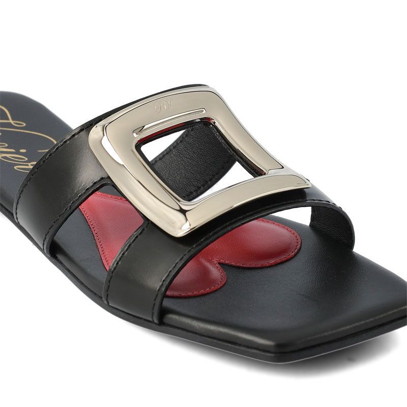 Roger Vivier o1s22i1n0824 Viv' Smooth Leather Mules in Black Size US 10 / IT 40 - 3 Thumbnail