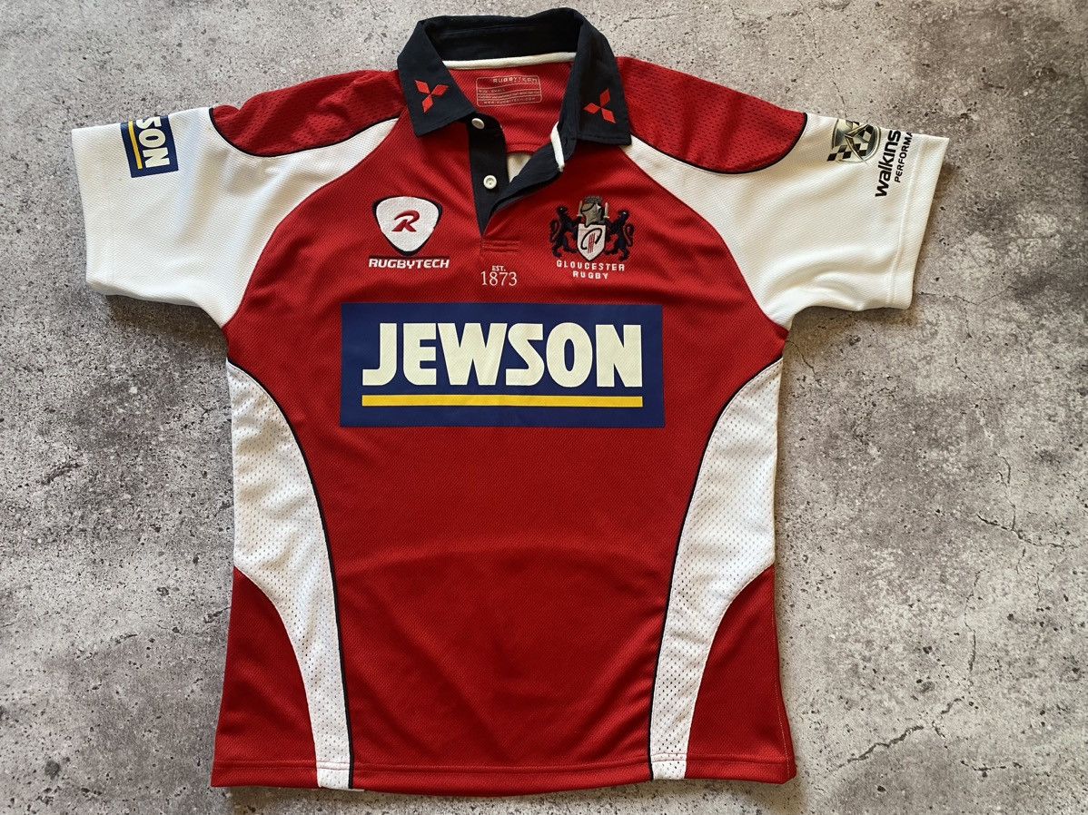 Vintage GLOUCESTER RUGBY RUGBYTECH JEWSON JERSEY MITSUBISHI Size US S / EU 44-46 / 1 - 1 Thumbnail
