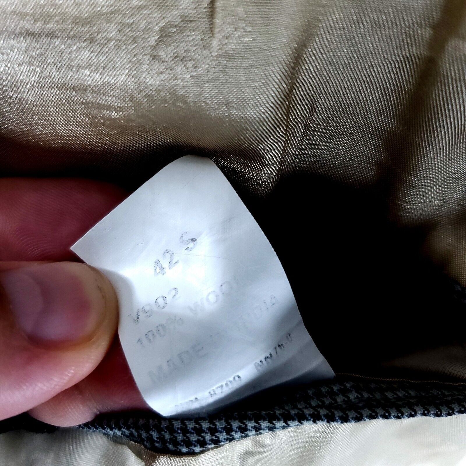 Nautica Nautica Wool 2 Button Sport Coat 44R Gray Beige Green Hounds Size 44R - 8 Thumbnail
