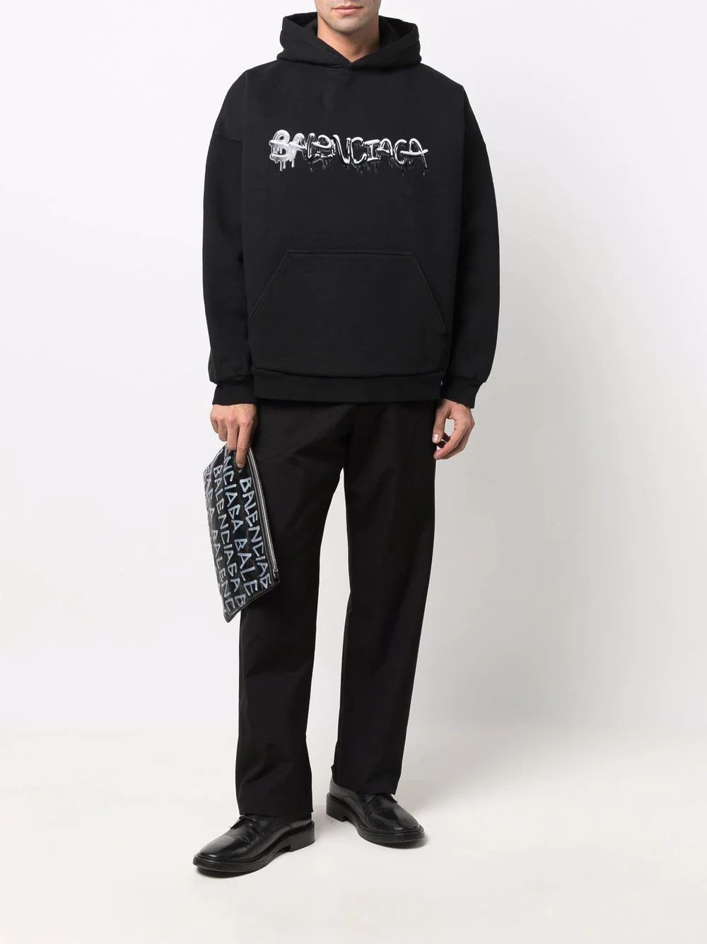 Balenciaga BALENCIAGA Wide Fit Logo Hoodie Size US M / EU 48-50 / 2 - 2 Thumbnail