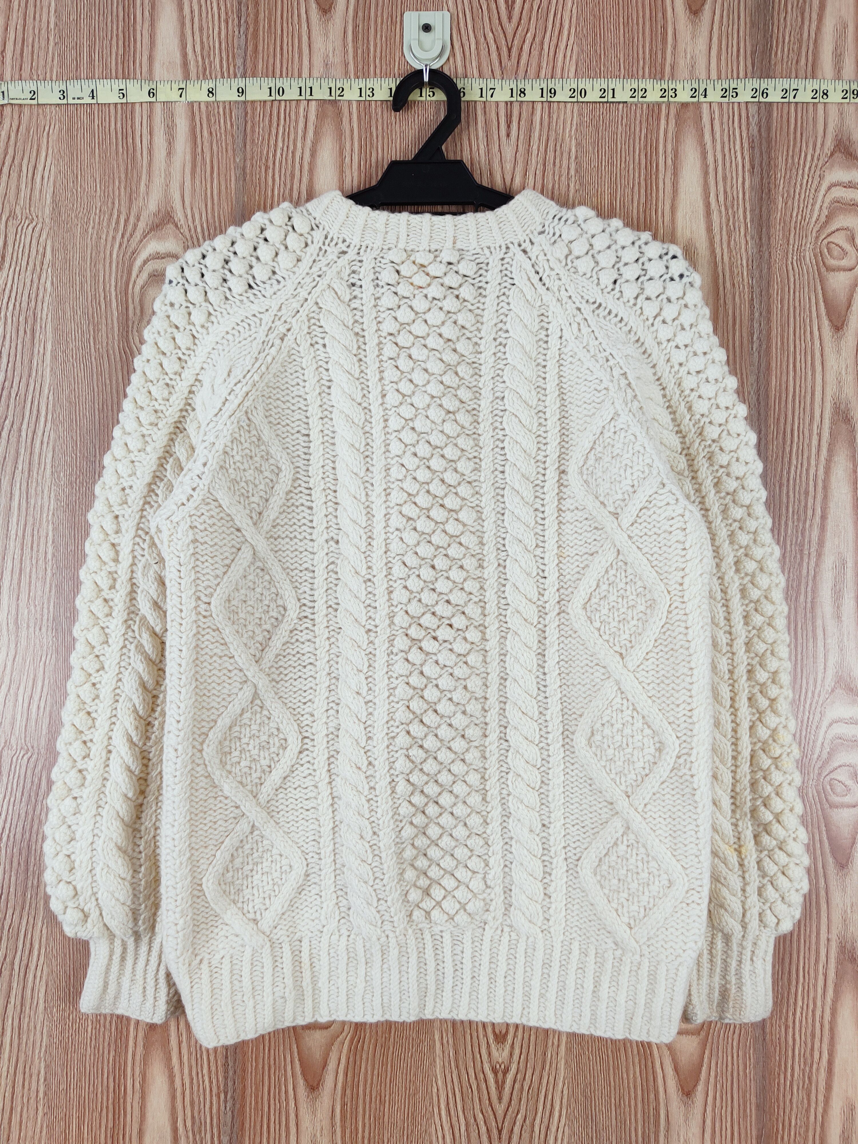 Japanese Brand Long Dick Cream cable Knitwear Sweatshirts #W426 Size S / US 4 / IT 40 - 7 Thumbnail