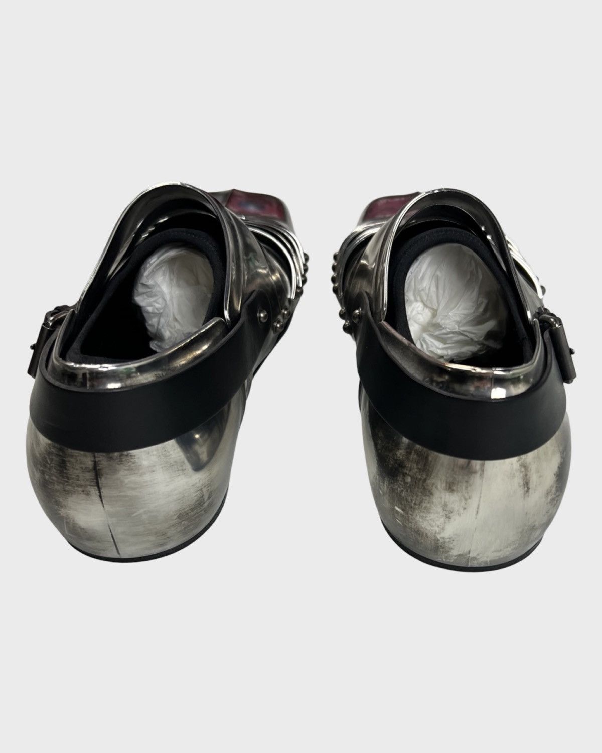 Balenciaga BALENCIAGA 1OF25 AW21 CHEVALIER ARMOR DERBIES IN SILVER Size US 9 / EU 42 - 3 Thumbnail