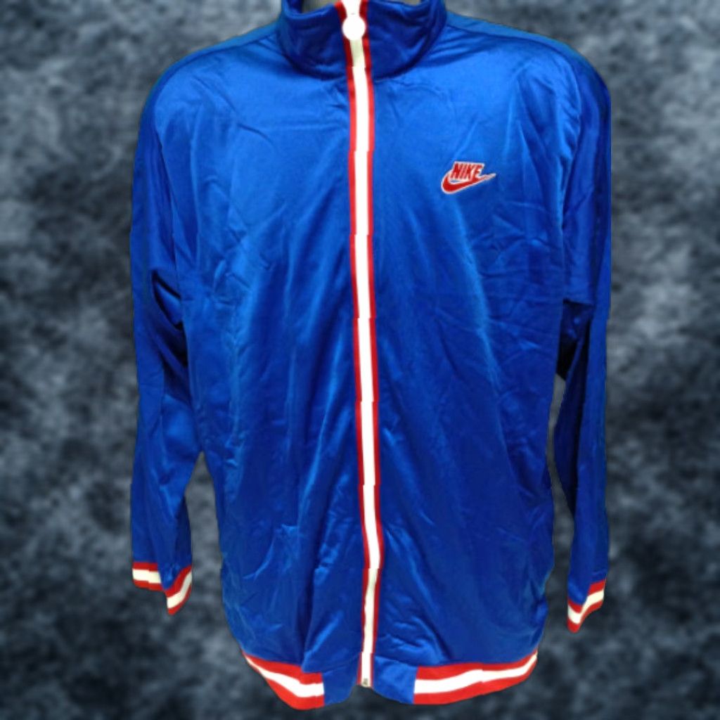 Nike Nike Mens Jacket - Vintage 2XL Full Zip Basketball Track Jacket Blue White Red Royal 136815 401 Size US XXL / EU 58 / 5 - 1 Preview