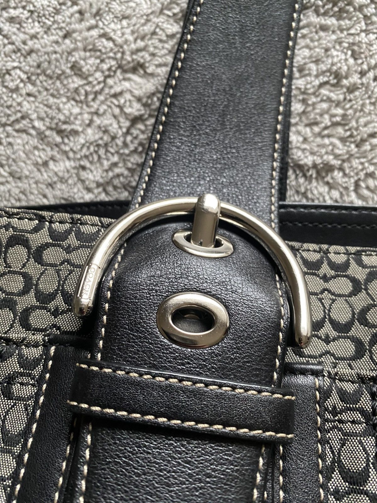 Coach Coach Monogram Grey Black Soho Bag Size ONE SIZE - 4 Thumbnail