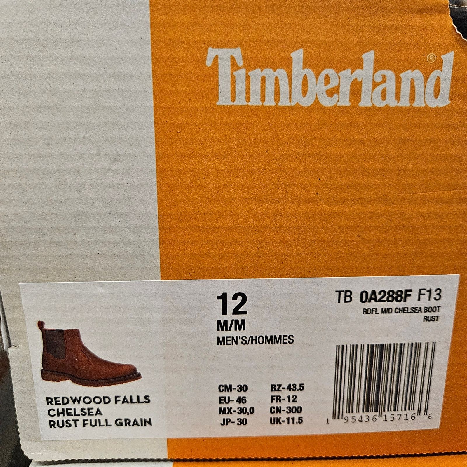 Timberland TIMBERLAND MEN'S 12 REDWOOD FALLS CHELSEA BOOT RUST Size US 12 / EU 45 - 8 Thumbnail