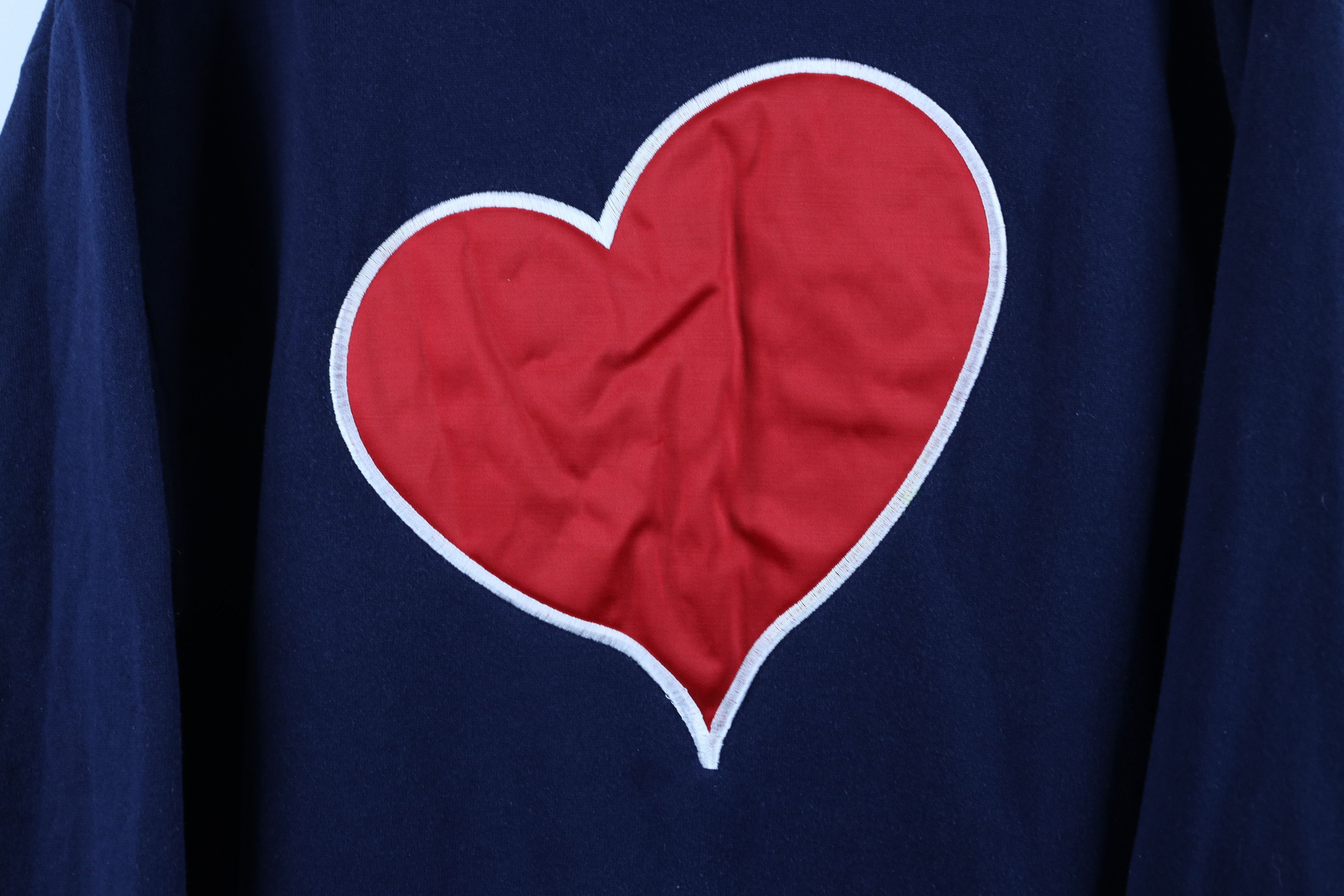 Vintage Vintage 90s Streetwear Heart Layered Sweatshirt Blue USA Size L / US 10 / IT 46 - 4 Thumbnail