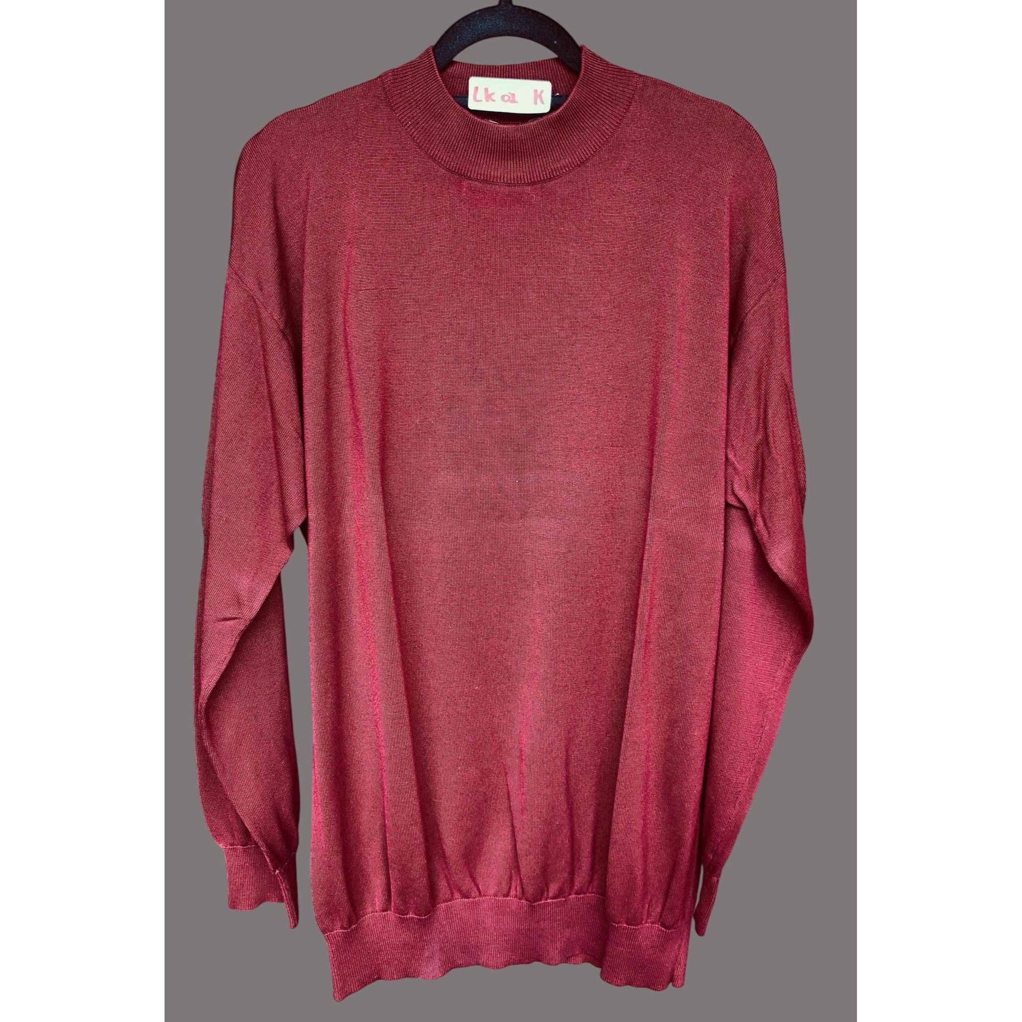 Other Intro XXXL Red Silk Crewneck Sweater LK01 K Size US XXL / EU 58 / 5 - 1 Thumbnail