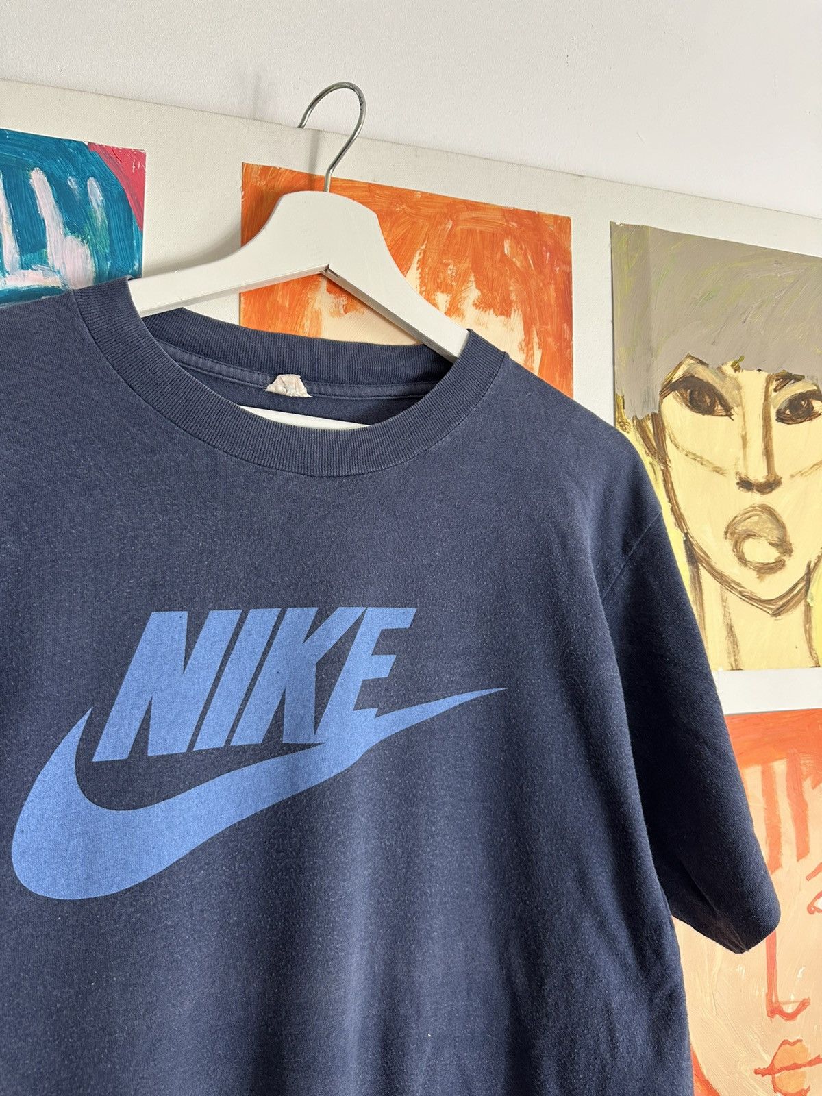 Nike Vintage 80s Nike Orange Tag t shirt Logo Size US M / EU 48-50 / 2 - 1 Thumbnail
