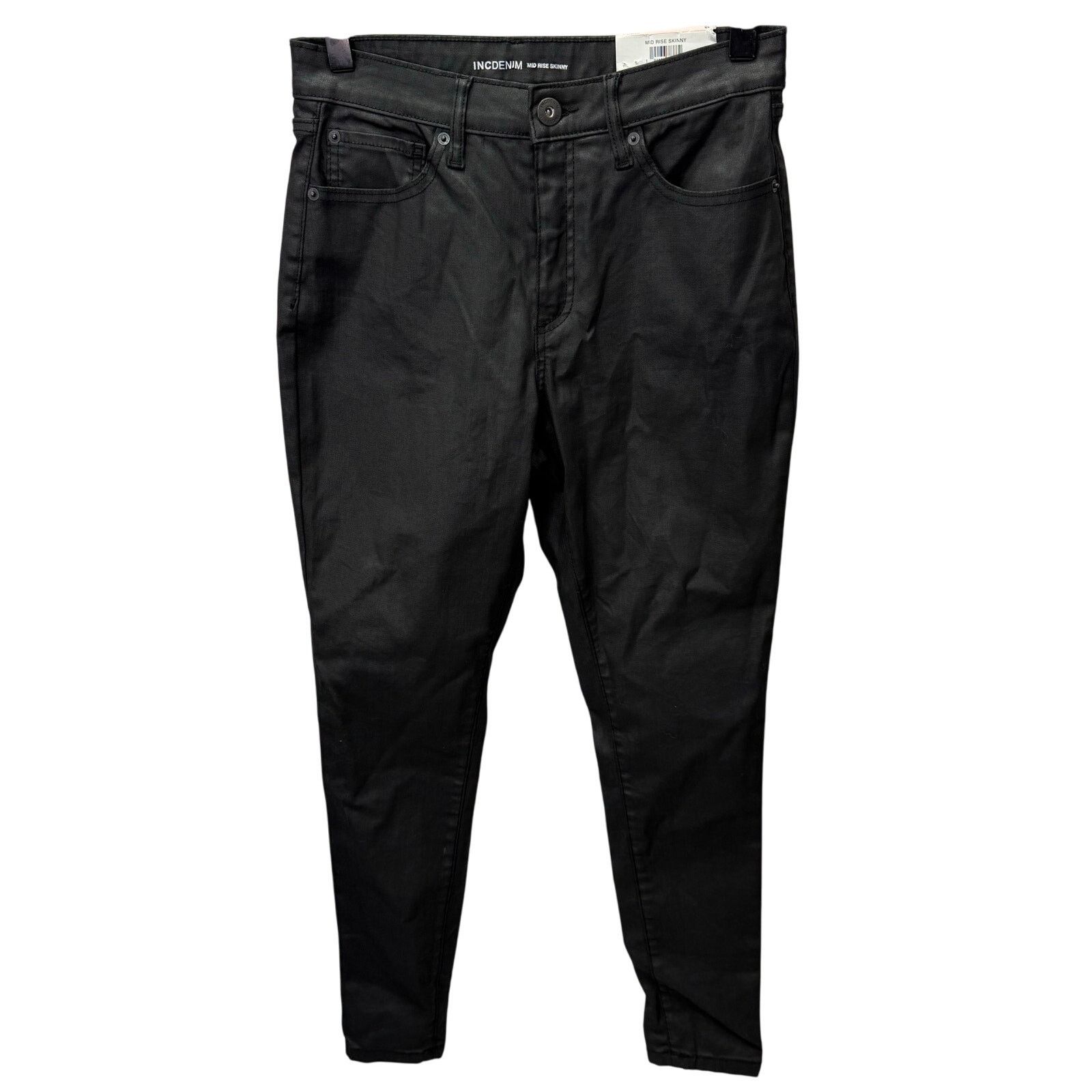 Macys Macy's INC Jeans sz 10 Coated Denim Skinny NEW # G689 Size 32" / US 10 / IT 46 - 2 Thumbnail