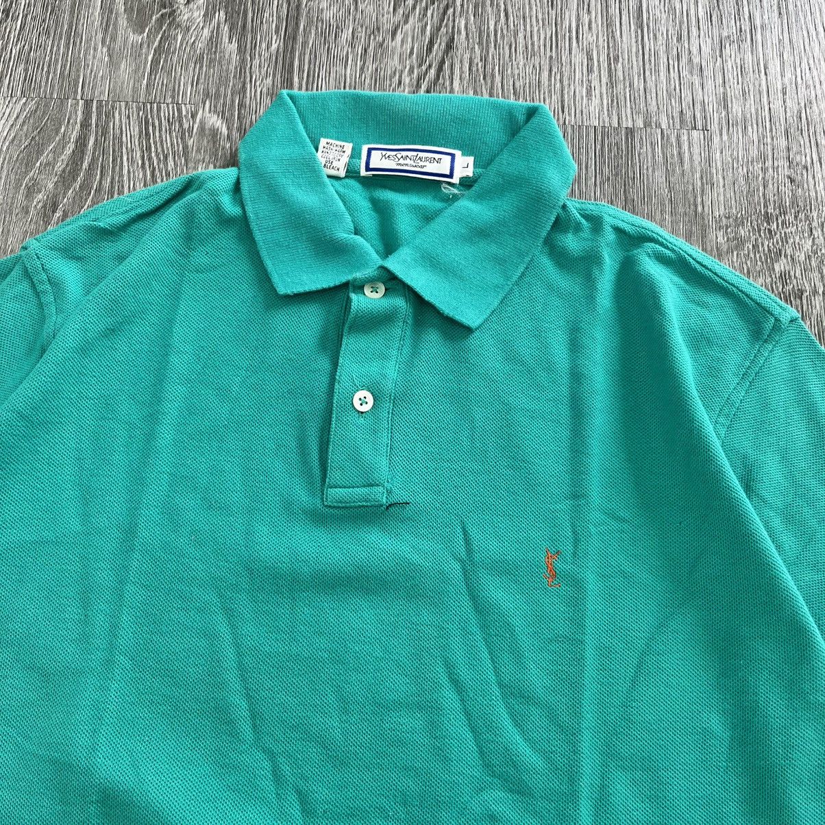 Yves Saint Laurent Vintage 90s Yves Saint Laurent Green Polo Shirt Size US L / EU 52-54 / 3 - 2 Thumbnail