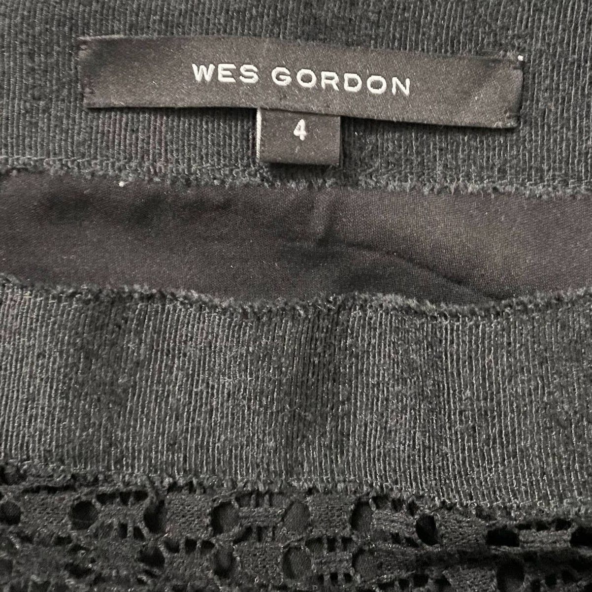 Other Wes Gordon Mini Skirt Black Lace Crochet Overlay - Size 4 Size 27" / US 4 / IT 40 - 2 Thumbnail