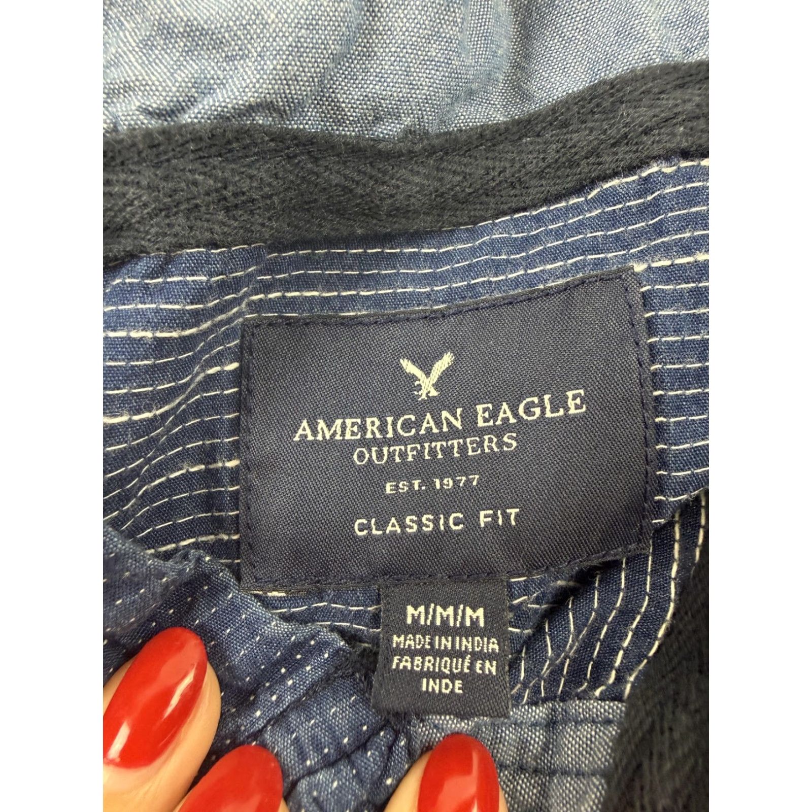 American Eagle Outfitters American Eagle Outfitters Jacket Mens M Blue Hooded Anorak Pullover Striped Lightweight Casual Spring Size US M / EU 48-50 / 2 - 7 Thumbnail