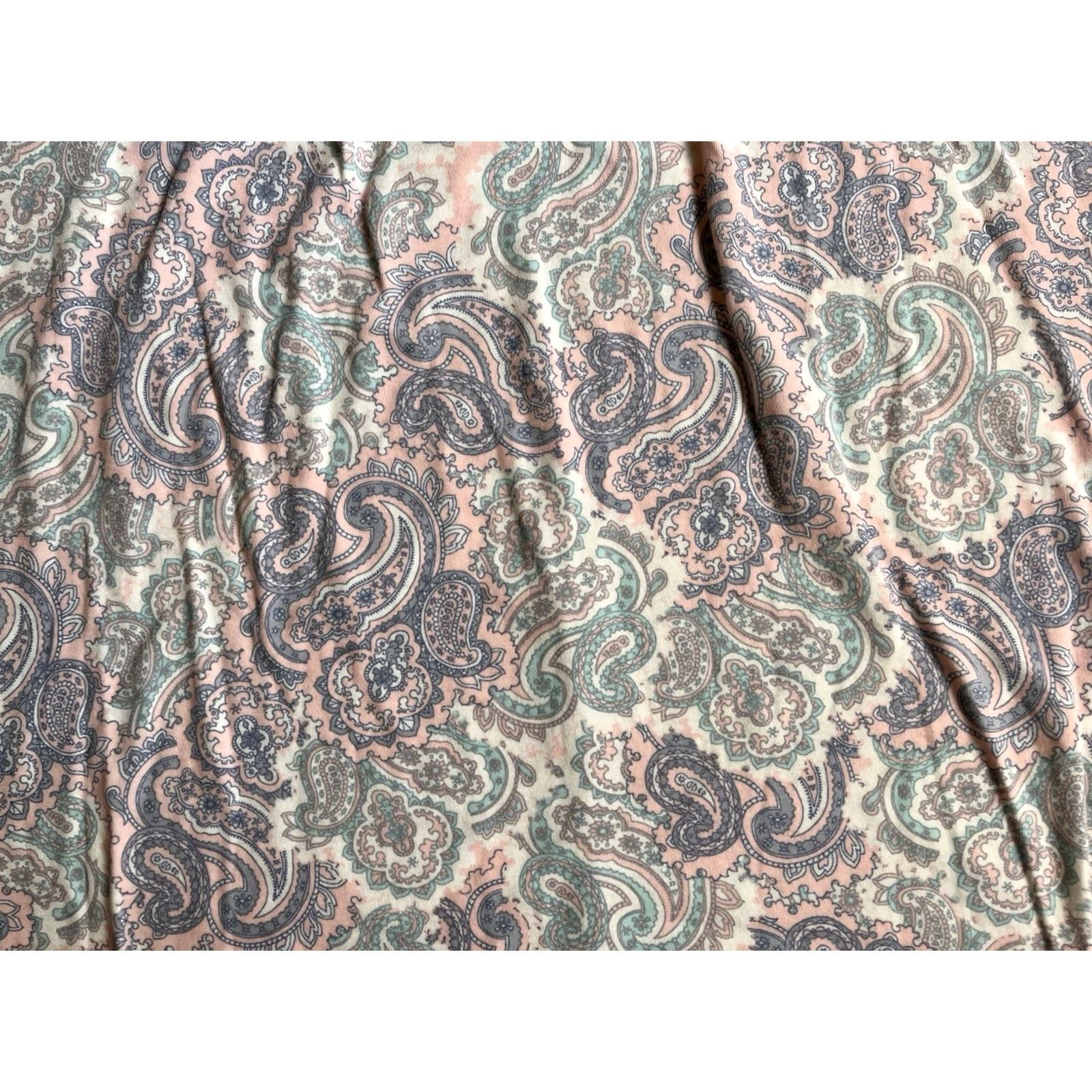 Vintage Miss Elaine Paisley Nightgown Womens 1X Extra Large Gown Long Sleeve Size ONE SIZE - 3 Thumbnail