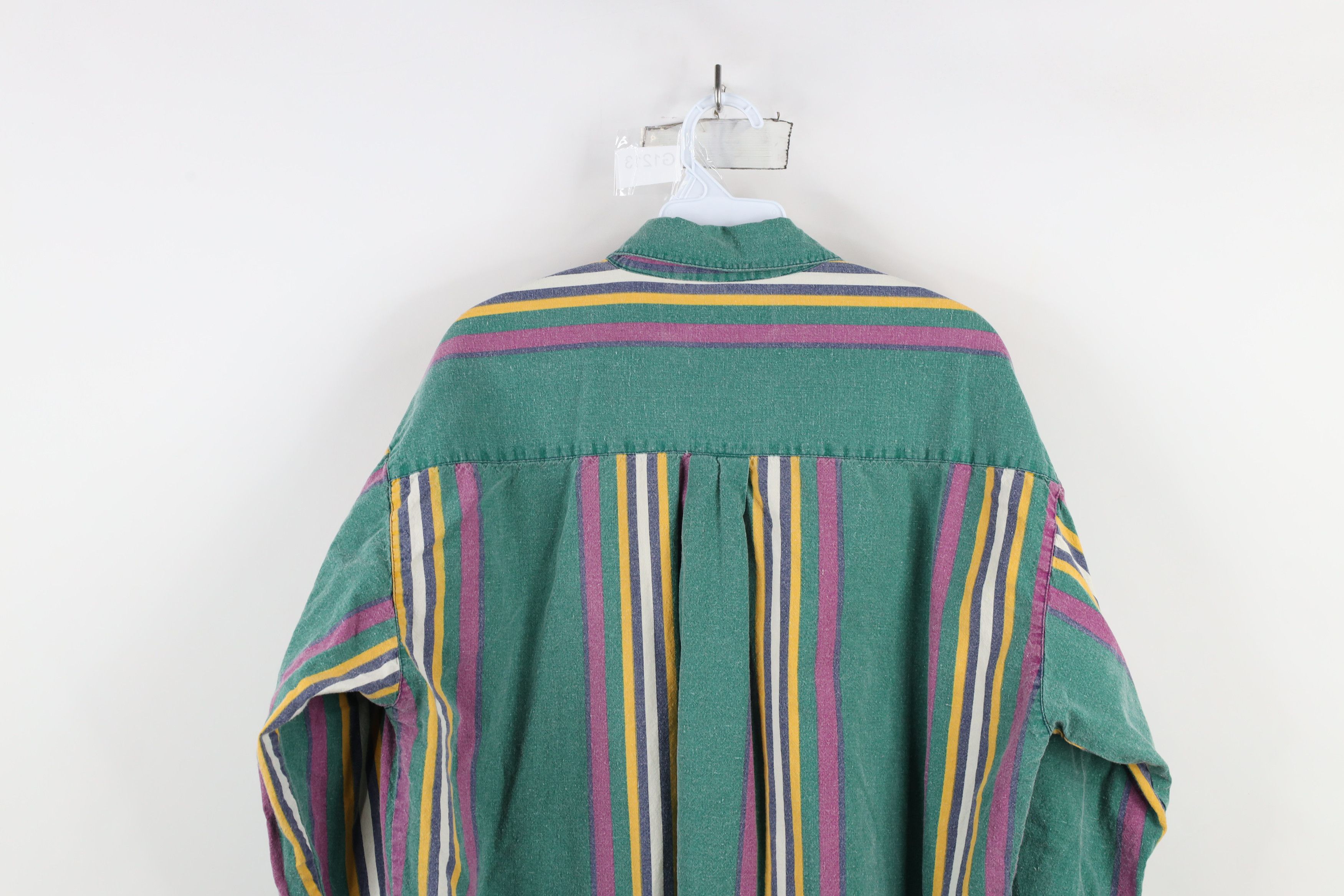 Vintage Vintage 90s Streetwear Rainbow Striped Collared Button Shirt Size US L / EU 52-54 / 3 - 8 Thumbnail