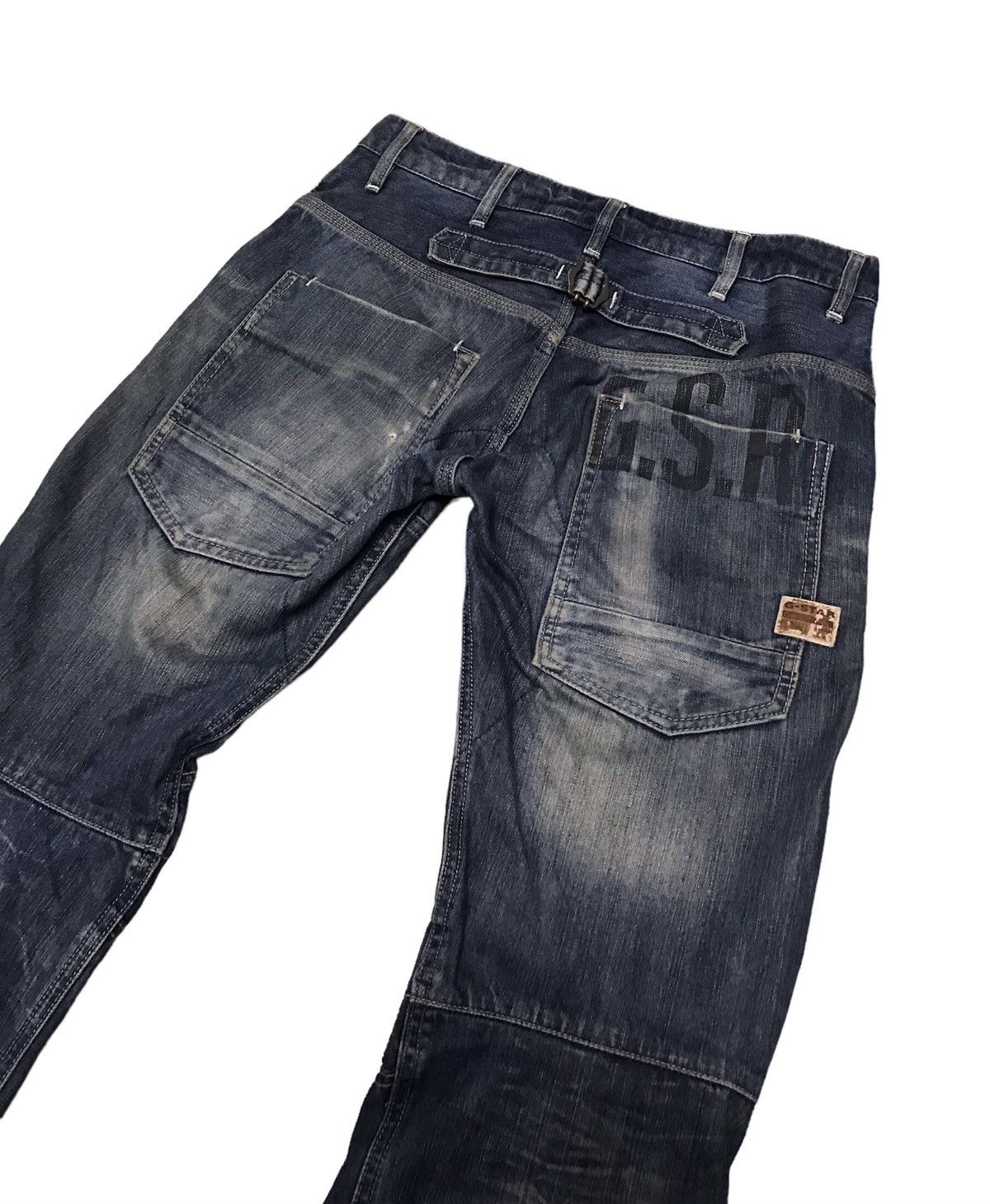 G-Star × If Six Was Nine Vintage G-Star Raw Denim Double Knee Buckle Jeans Size US 31 - 11 Thumbnail