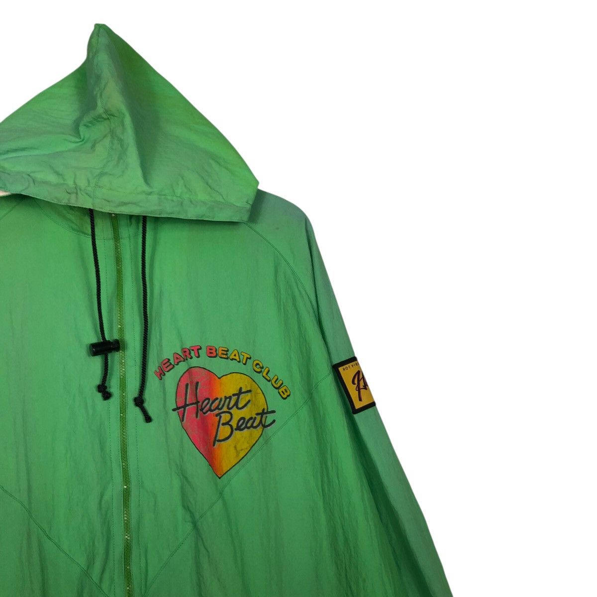 Japanese Brand 80s Heart Beat Club Neon Green Parka Vibration Surf Skate Size US M / EU 48-50 / 2 - 7 Thumbnail