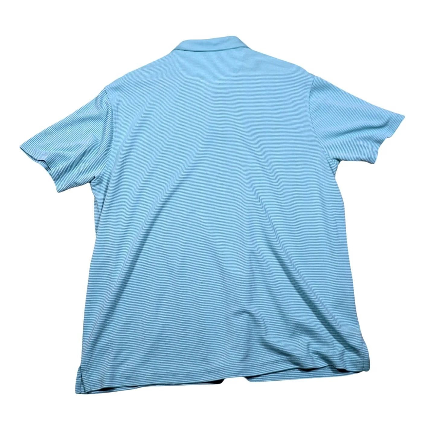 Van Heusen Van Heusen Mens Large Light Blue Stripe Golf Polo Shirt Short Sleeve Size US L / EU 52-54 / 3 - 6 Thumbnail