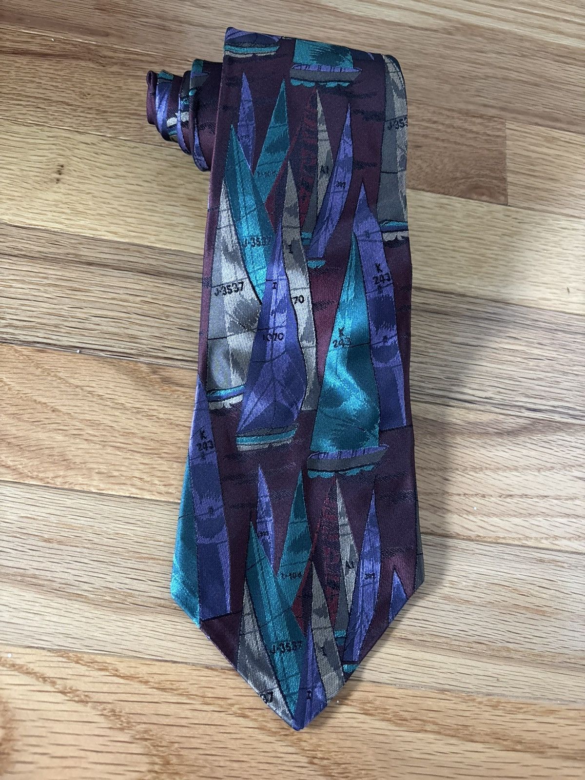 Polo Ralph Lauren Polo Ralph Lauren Vintage Silk Sailing Sail Boat Dress Tie Size ONE SIZE - 1 Thumbnail