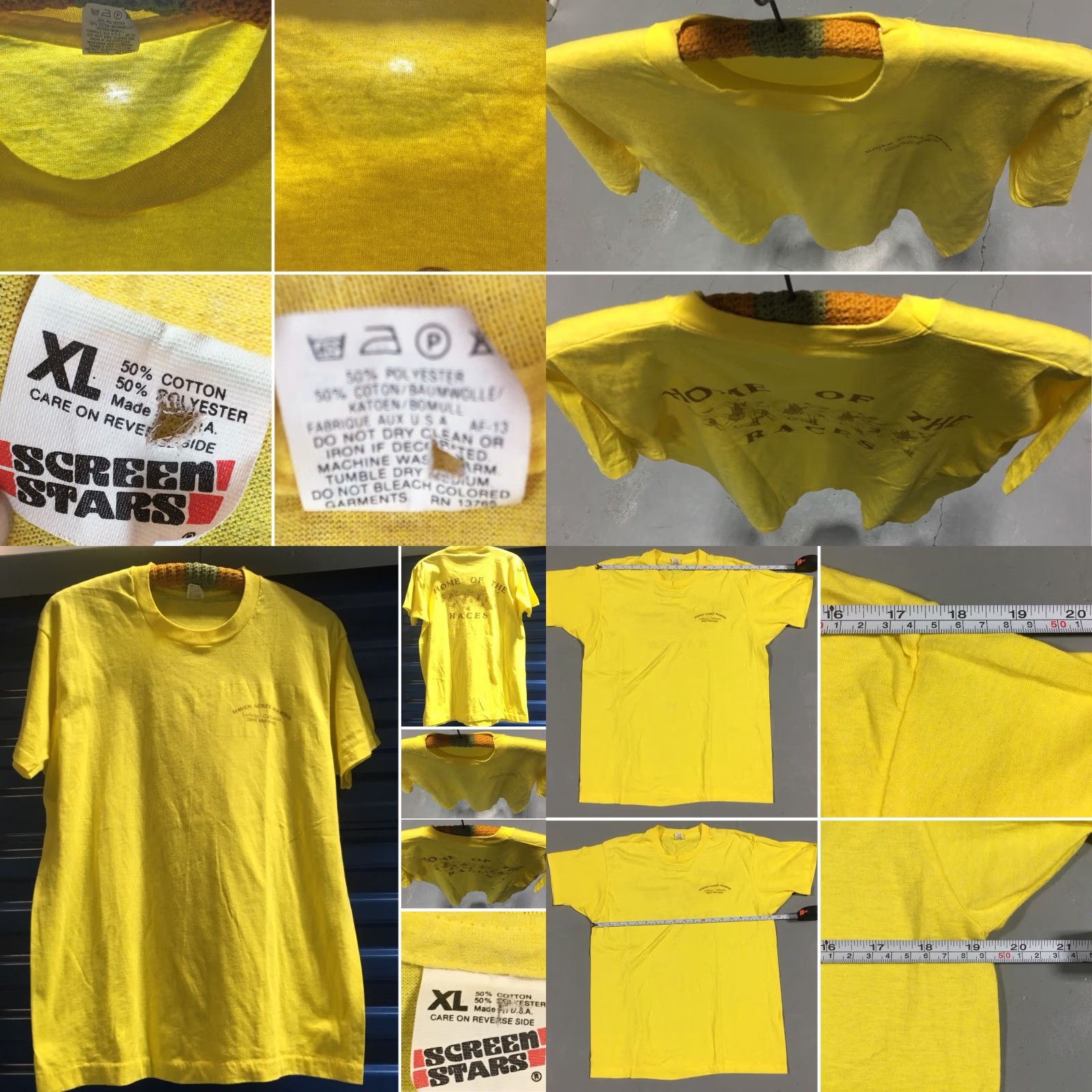 Vintage VINTAGE Screen Stars T Shirt 1980s XL Yellow Men Graphic Tee Lathrop California Alligator Races Sportswear/Beach Size US XL / EU 56 / 4 - 8 Thumbnail
