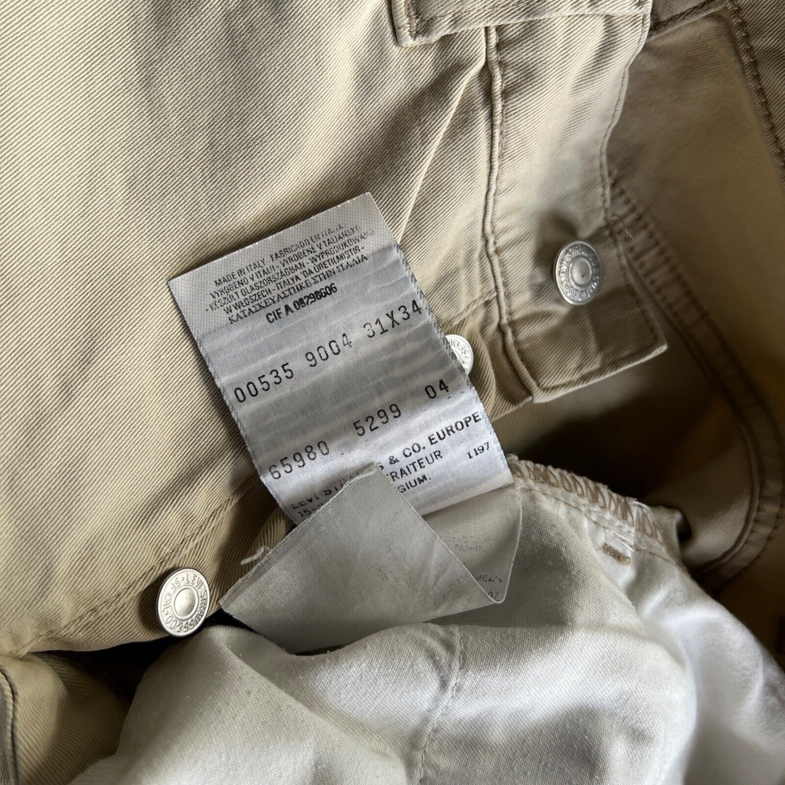 Levi's Levi's Vintage Beige Cotton Pants 8900AC Size US 31 - 5 Thumbnail