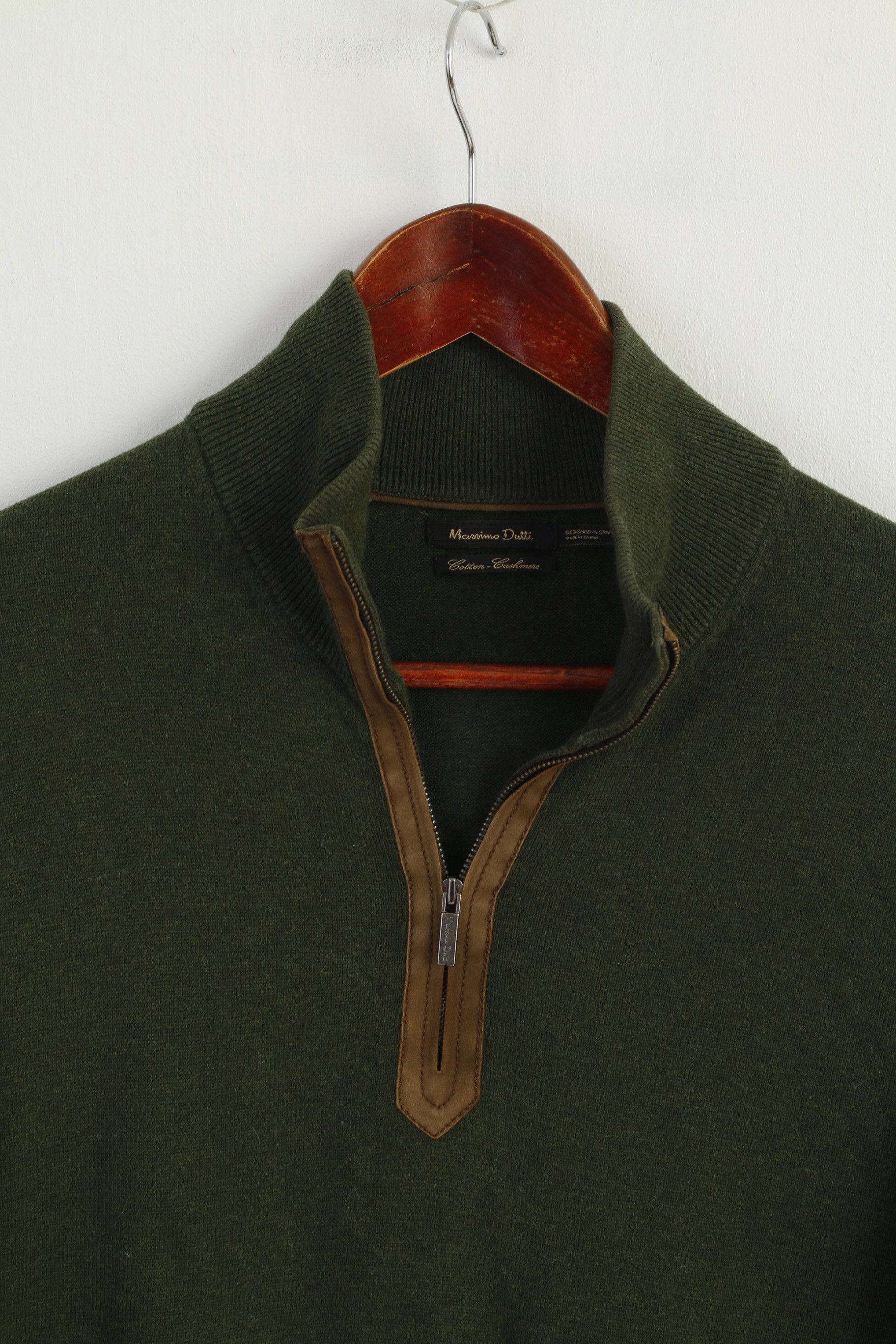 Massimo Dutti Massimo Dutti Men L (M) Jumper Green Cotton 9573 Size US L / EU 52-54 / 3 - 3 Thumbnail