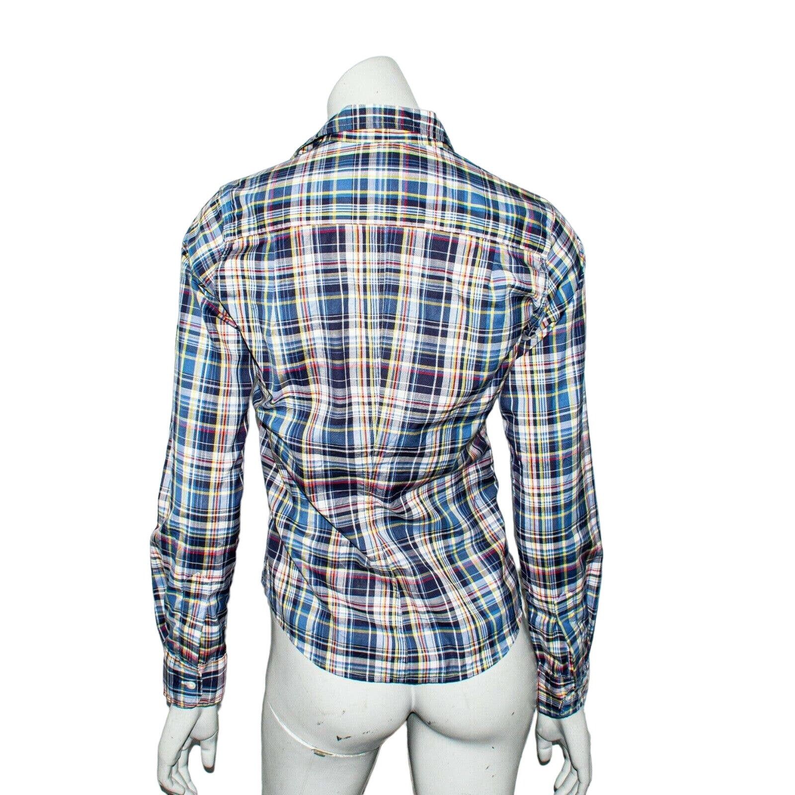 Frank & Eileen Frank & Eileen Women's Button up BARRY Shirt Blue Madras Size XS / US 0-2 / IT 36-38 - 4 Thumbnail