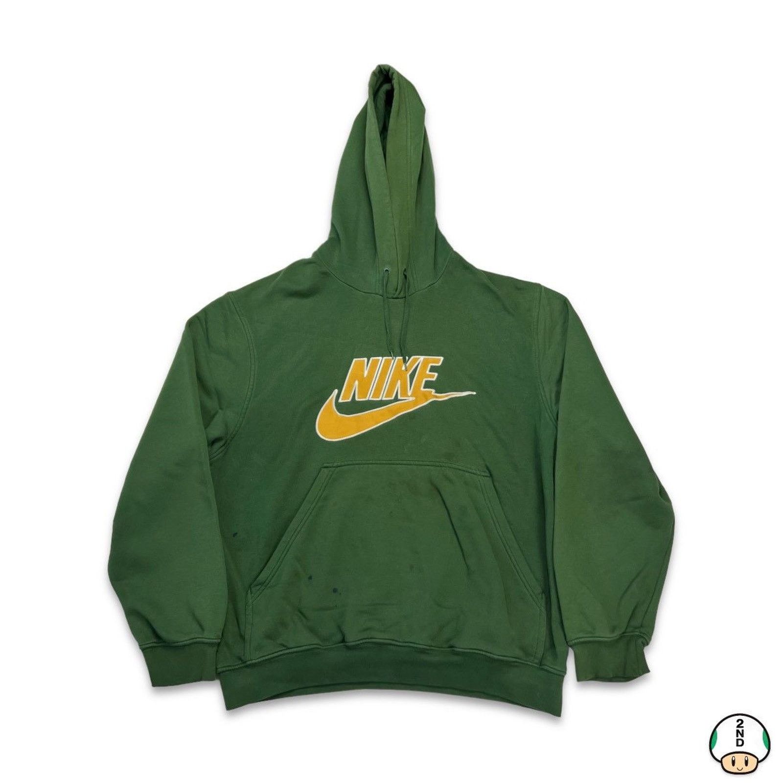 Nike × Vintage Nike Sportswear Hoodie Center Swoosh Distressed Pullover Size US S / EU 44-46 / 1 - 1 Thumbnail