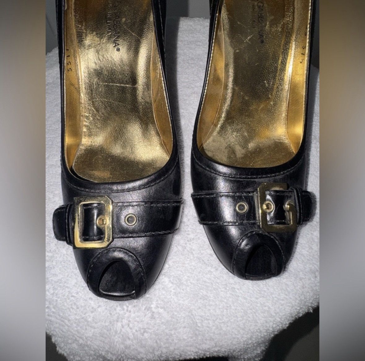 Dolce & Gabbana Dolce & Gabbana Peep Toe Buckle Heels/Size 7.5 Size US 7.5 / IT 37.5 - 4 Thumbnail
