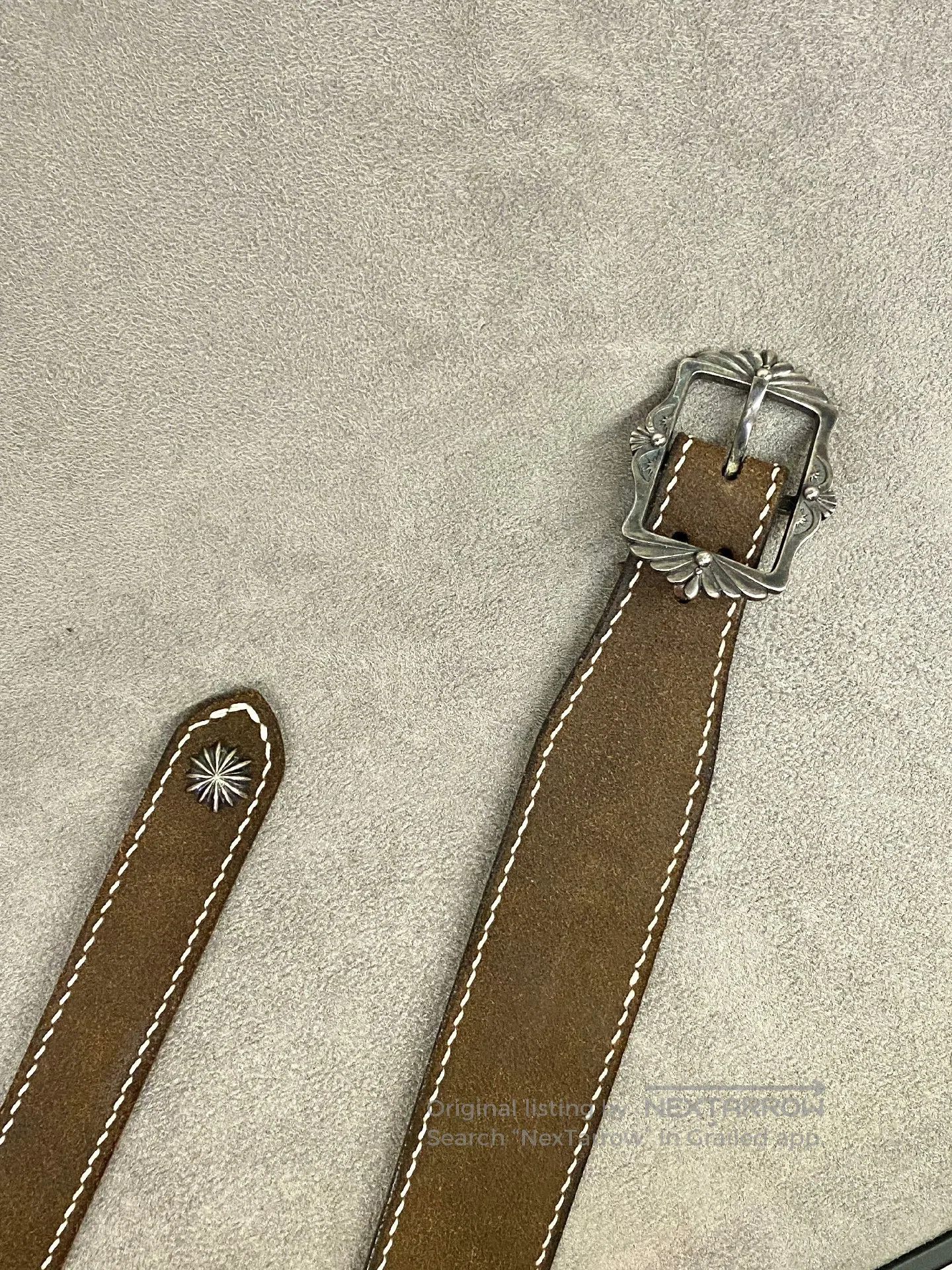Japanese Brand Japanese Handmade 925 Silver Suede Belt. Size ONE SIZE - 3 Thumbnail
