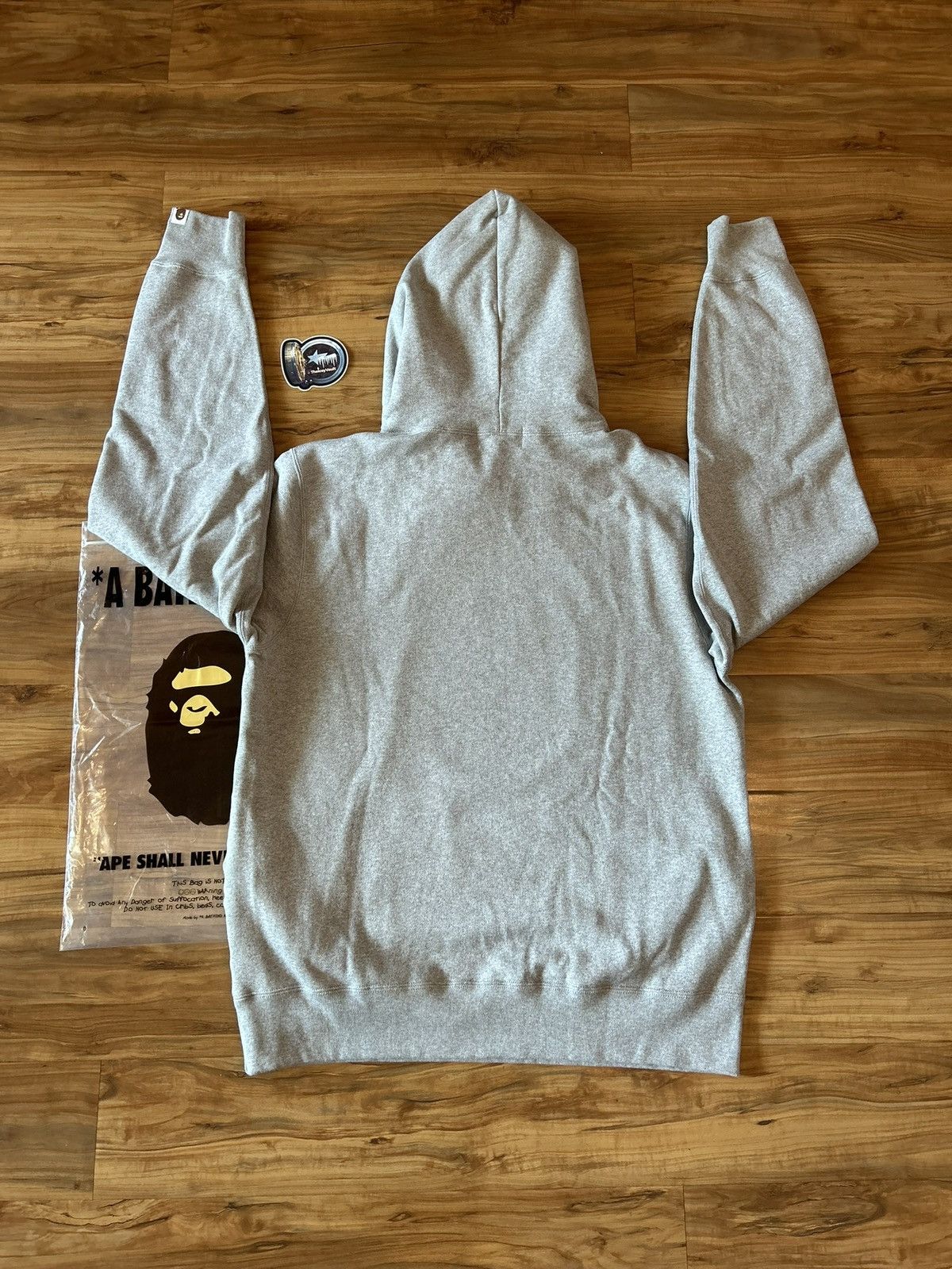 Bape NEW Bape Gray By Bathing Ape Face Pullover Hoodie Size US XL / EU 56 / 4 - 6 Thumbnail
